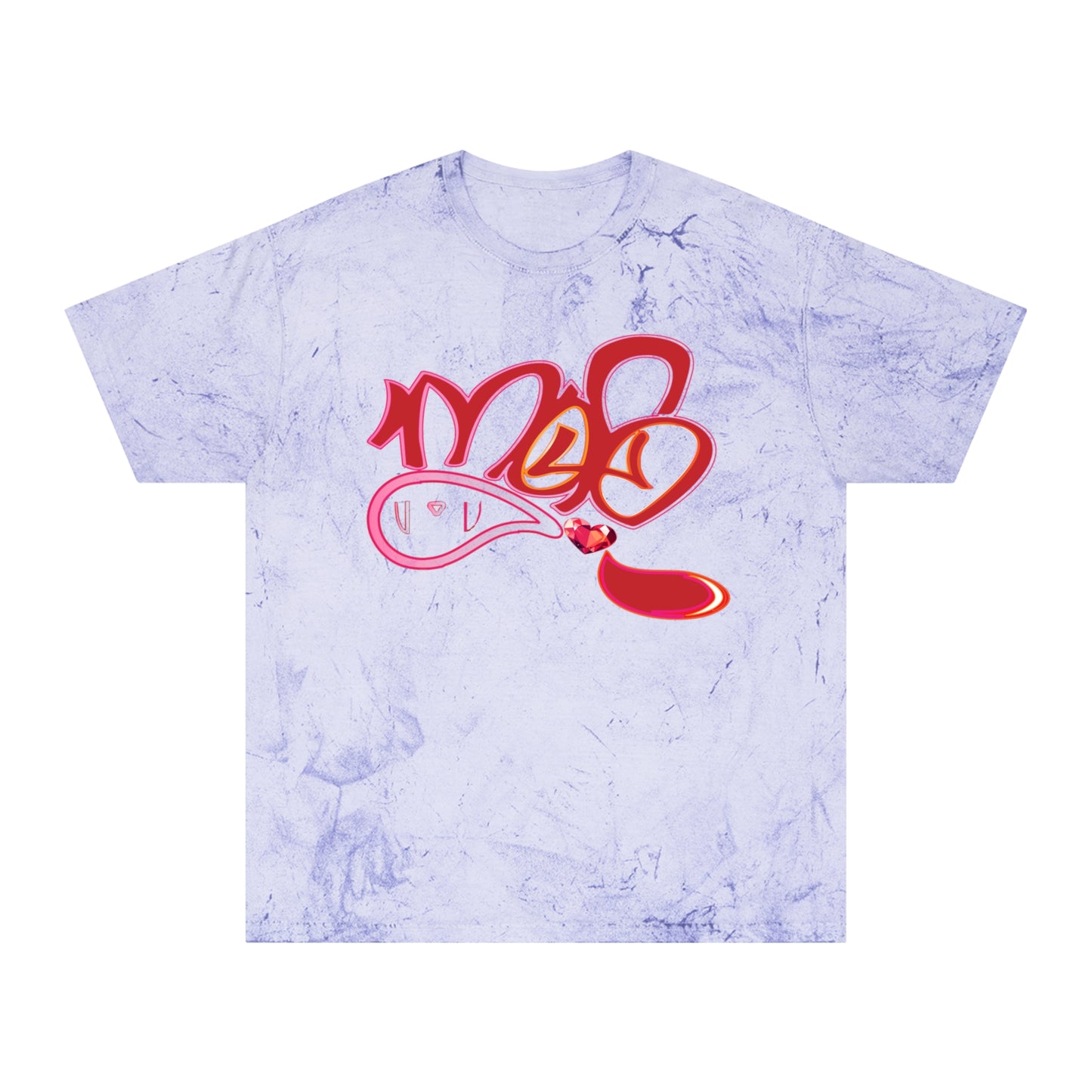 color blast unisex mofo heart gem logo