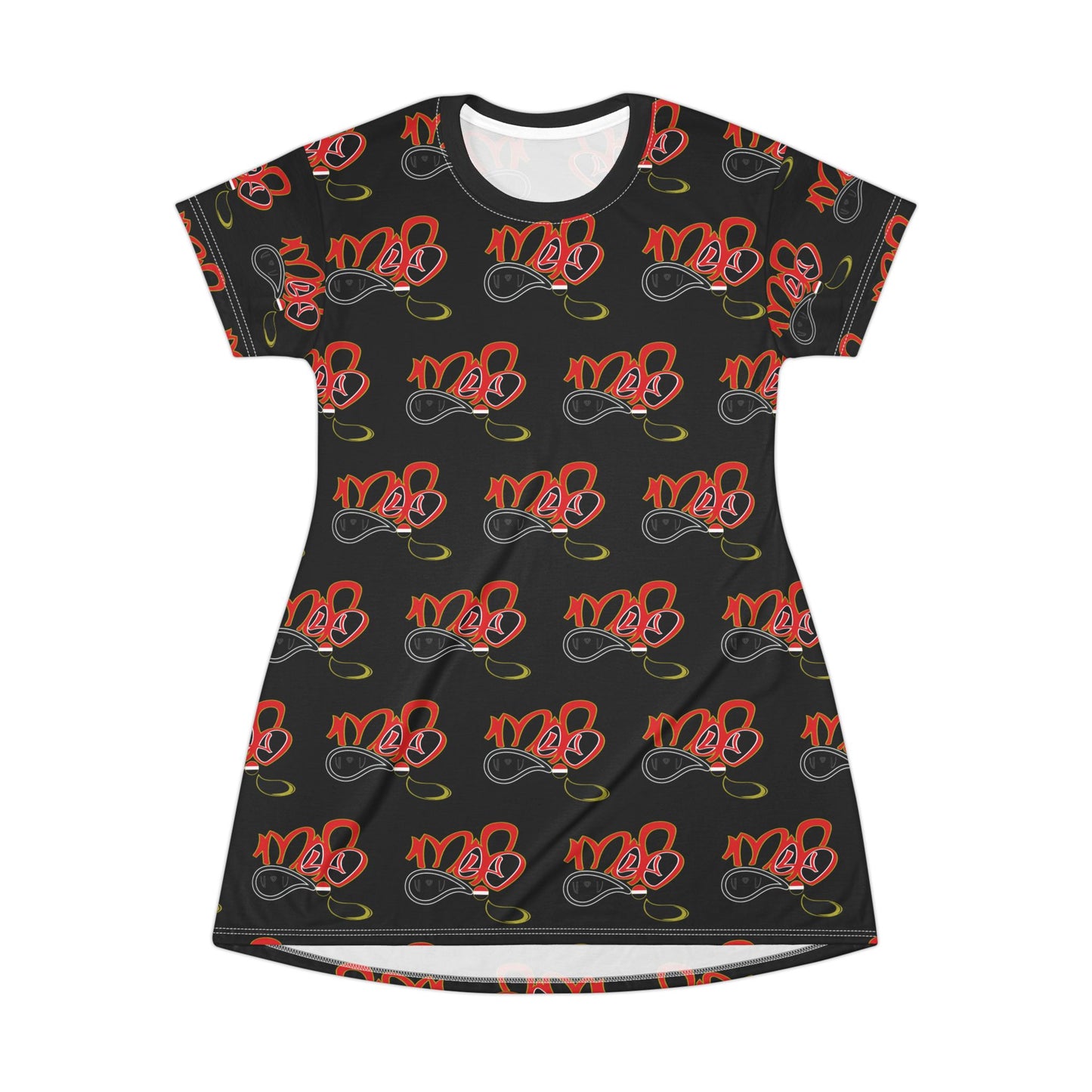 Stylish Graphic T-Shirt Dress, Trendy Casual Wear, Perfect for Summer, Music Festivals, Everyday Style, Unique Gift Idea