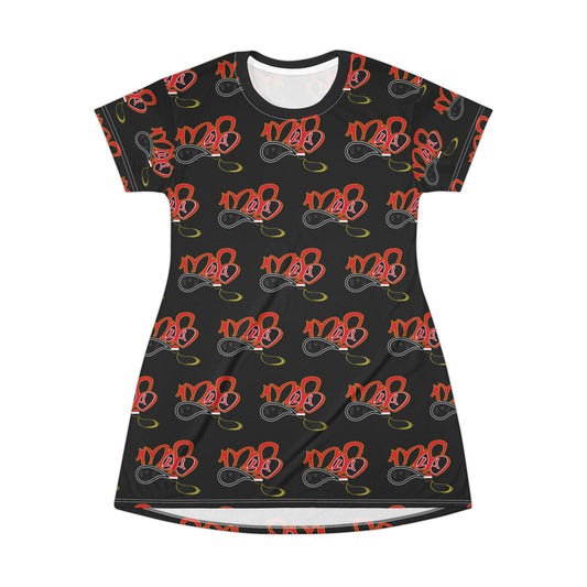 Stylish Graphic T-Shirt Dress, Trendy Casual Wear, Perfect for Summer, Music Festivals, Everyday Style, Unique Gift Idea