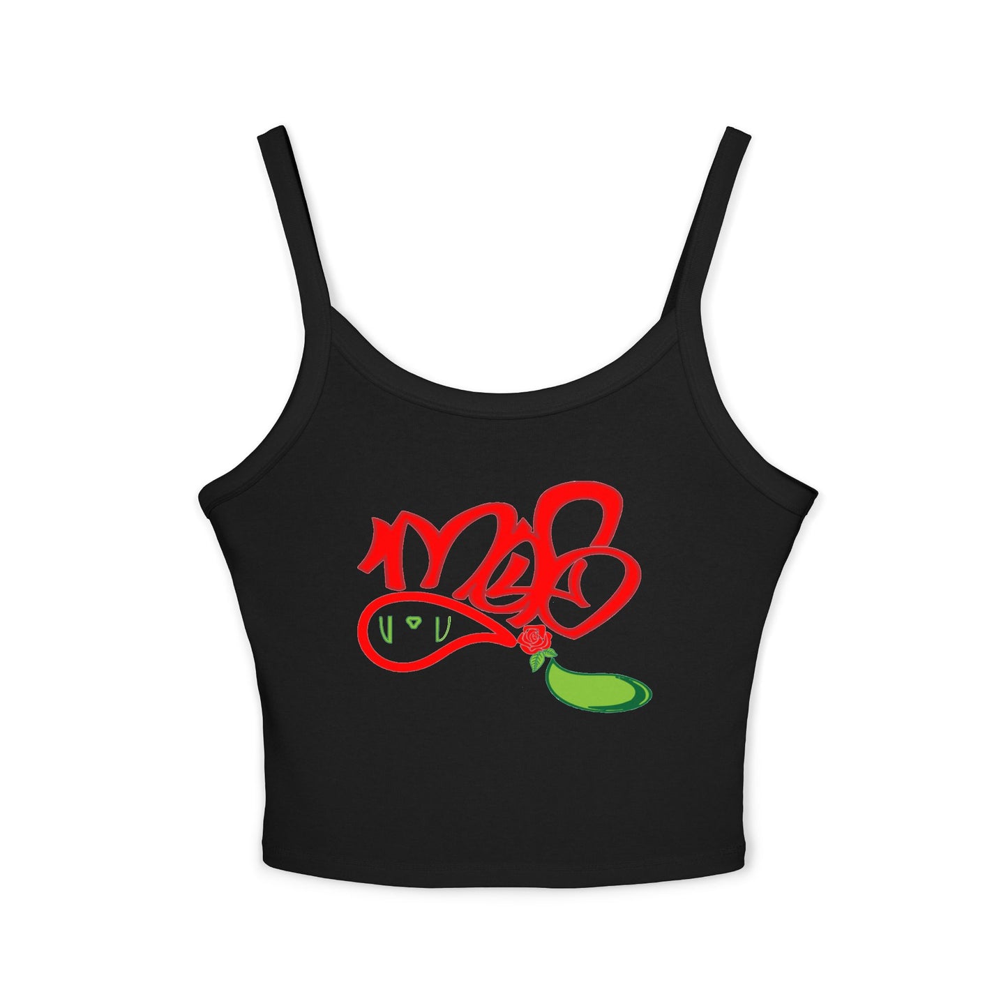 Stylish Women's Spaghetti Strap Tank Top with Colorful Graffiti Design, Summer Fashion, Casual Wear, Festival Outfit, Gift for Her