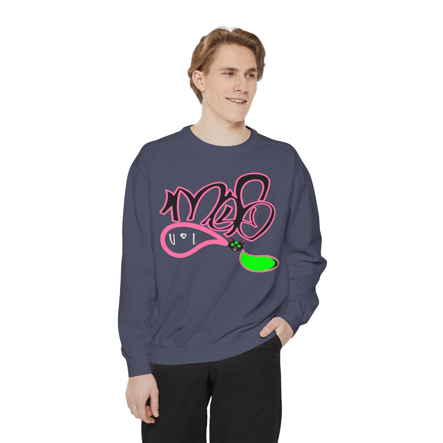 3eyed black cat mofo logo sweatshirt