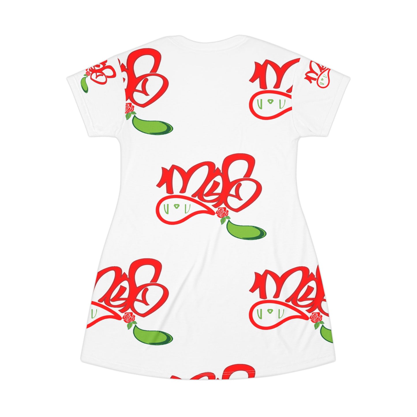 Vibrant Floral T-Shirt Dress, Casual Summer Wear, Gift for Her, Daily Comfort, Bohemian Style, Beach Ready, Festive Outfit