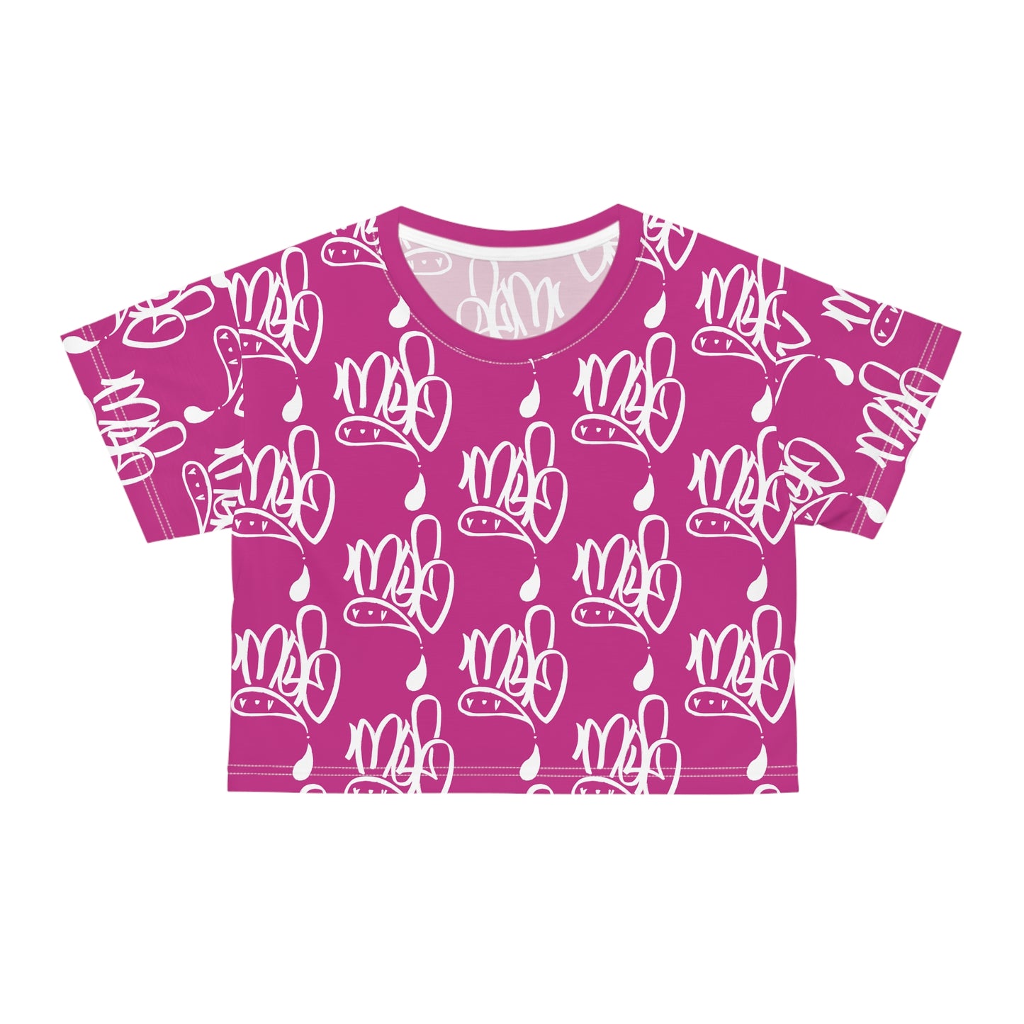 Copy of Trendy Graphic Crop Tee, Black & White AOP Tee, Fashionable Women's Top, Casual Wear, Street Style Shirt, Gift for Her