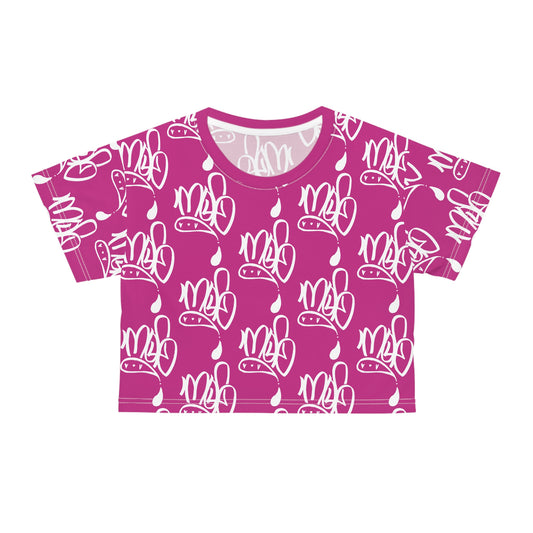 Copy of Trendy Graphic Crop Tee, Black & White AOP Tee, Fashionable Women's Top, Casual Wear, Street Style Shirt, Gift for Her