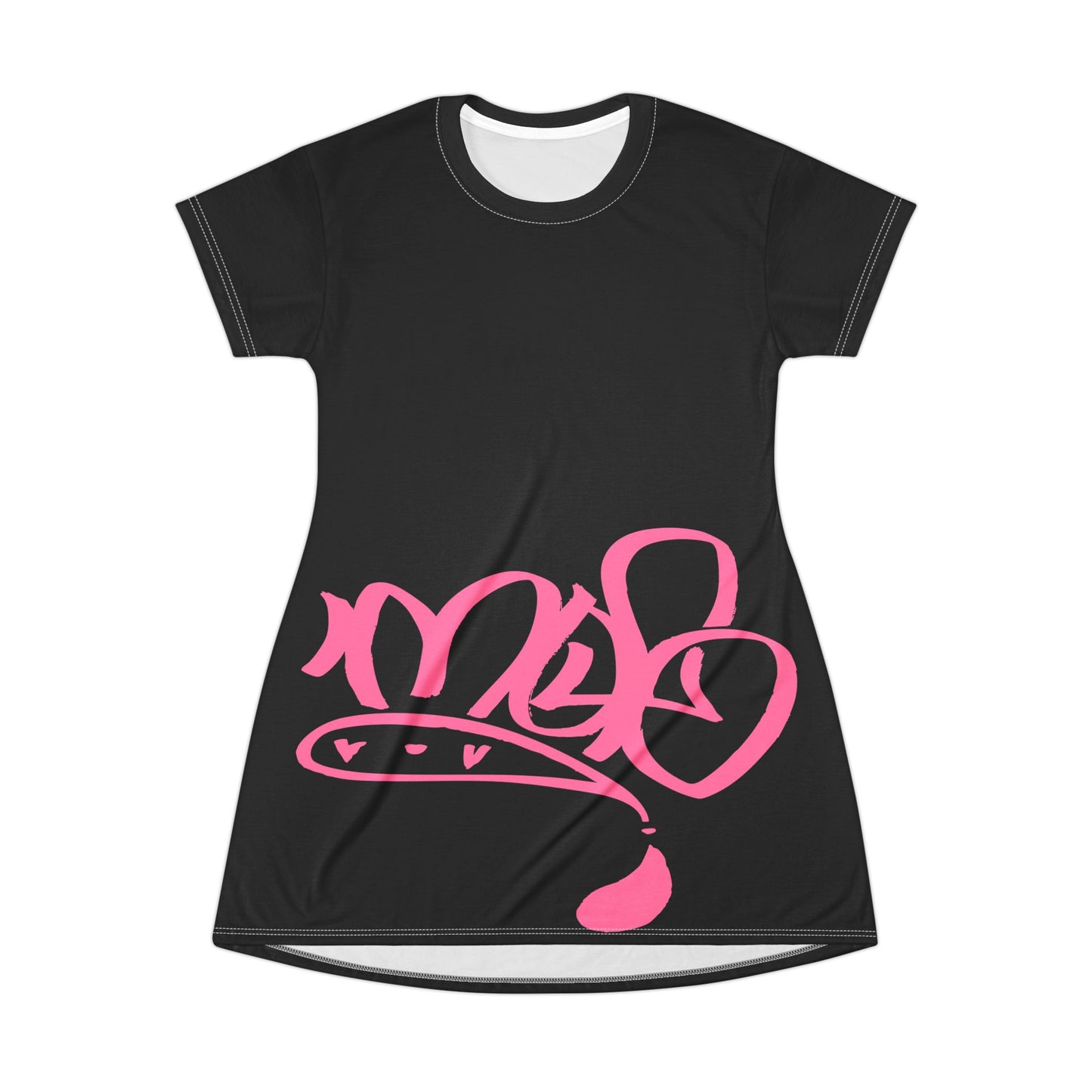 pink mofo logo low T-shirt dress black