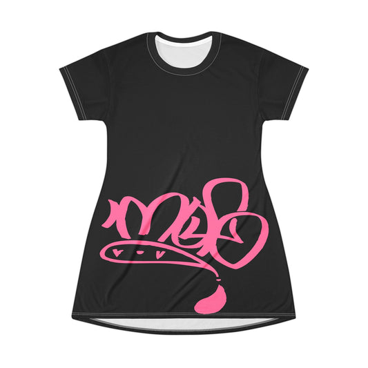 pink mofo logo low T-shirt dress black