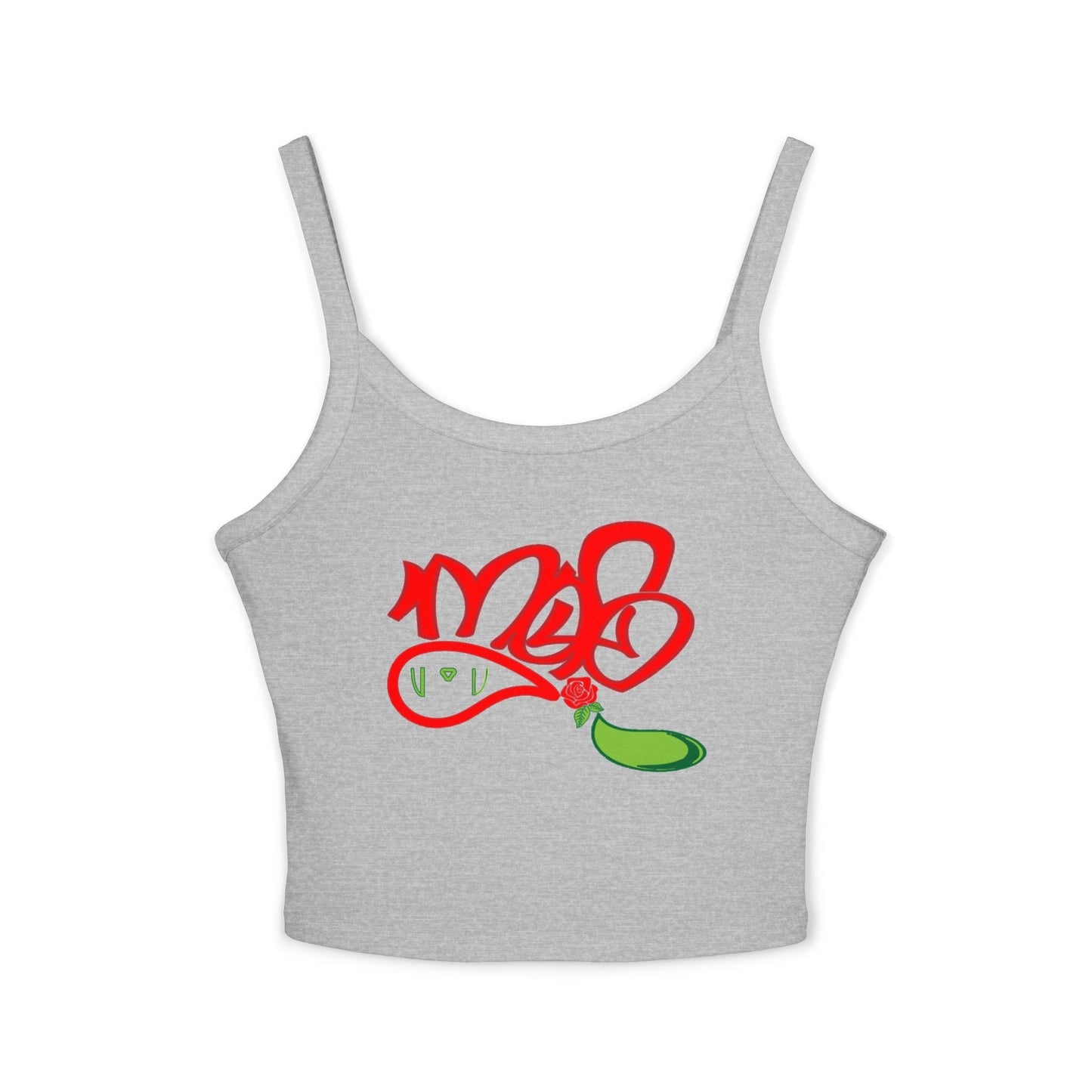 Stylish Women's Spaghetti Strap Tank Top with Colorful Graffiti Design, Summer Fashion, Casual Wear, Festival Outfit, Gift for Her