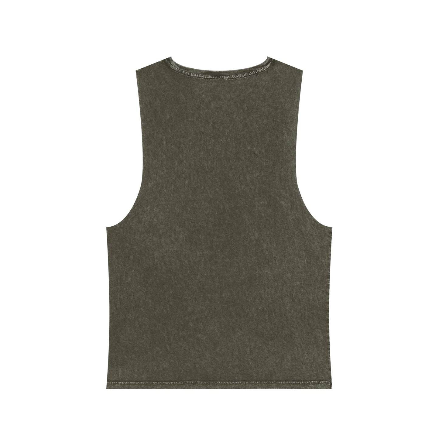 white mofo logo -Stonewash Muscle Tee with White Tag Script