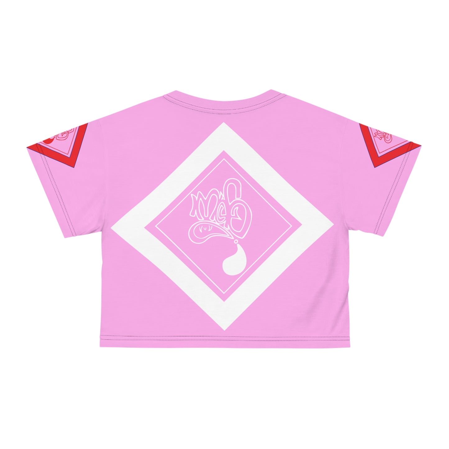 mofo usa logo diamond combo crop tee light pink