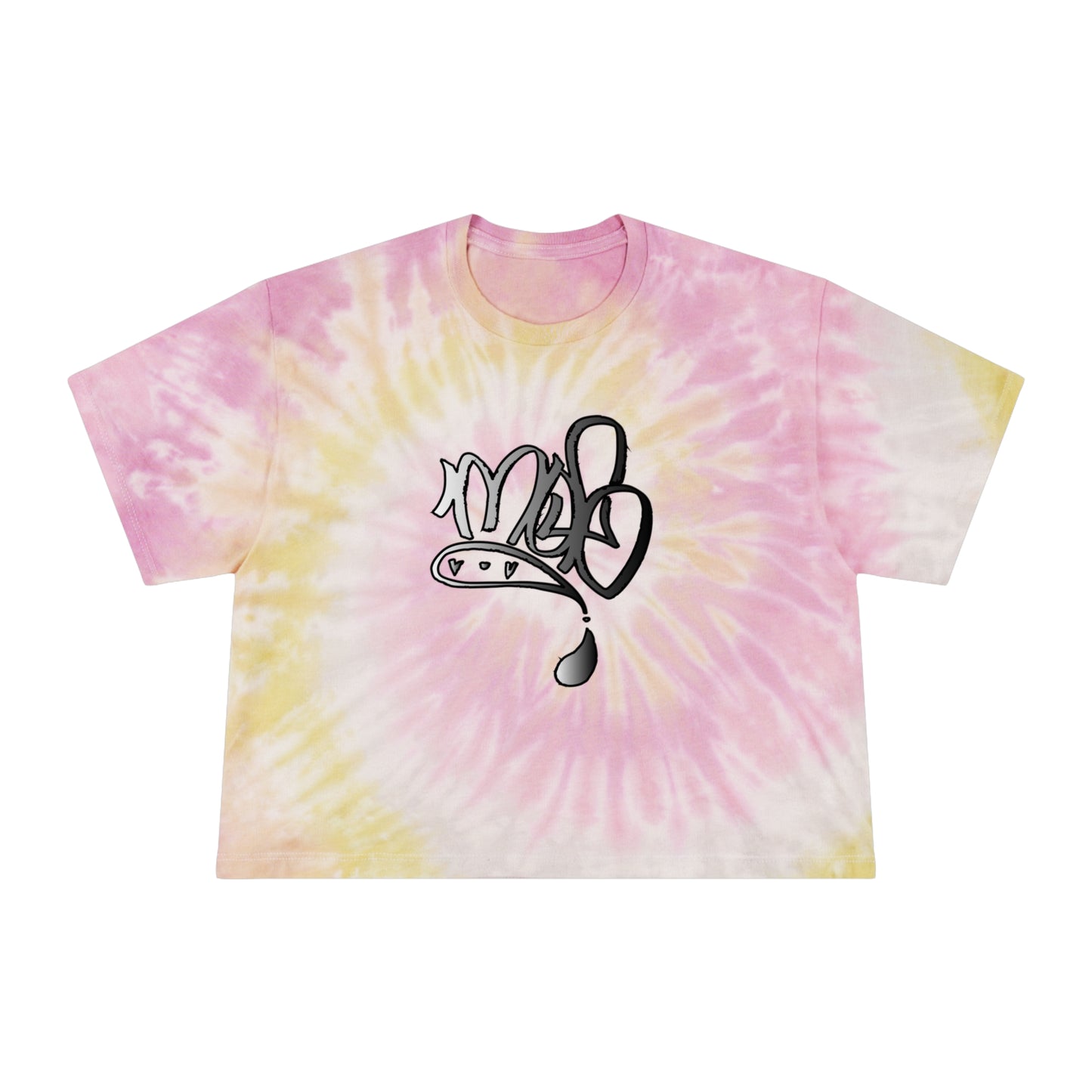 Tie-Dye Crop Tee — silver mofo logo