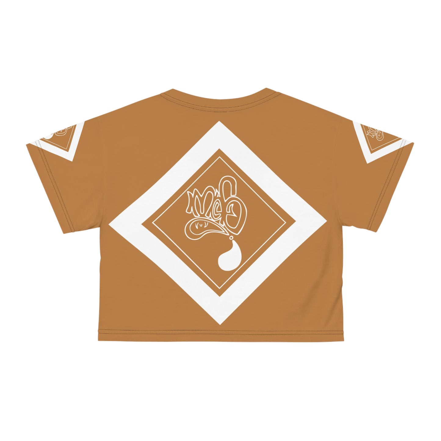 mofo 15star logo diamond combo light brown crop tee