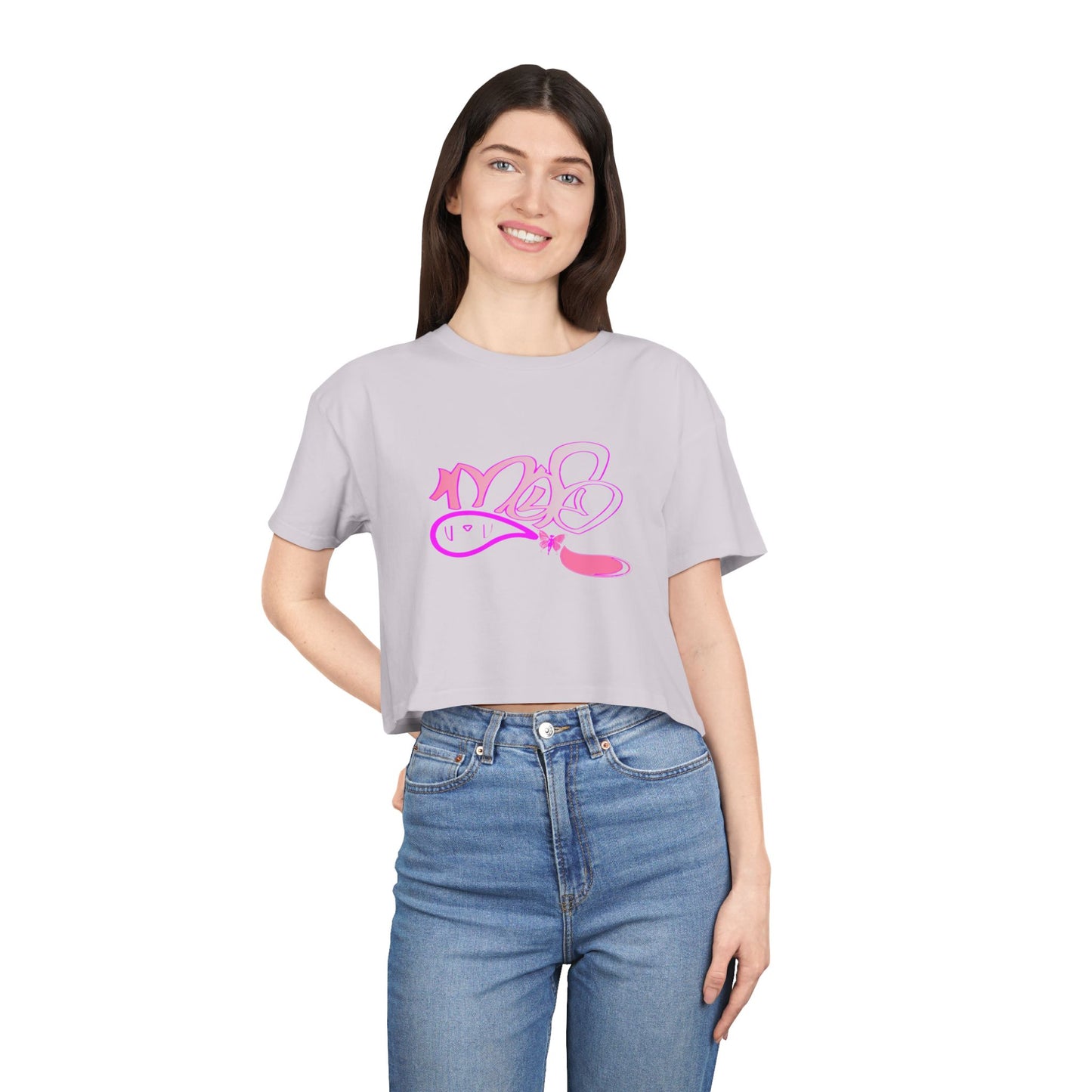 Crop Tee — mofo butterfly fairy logo