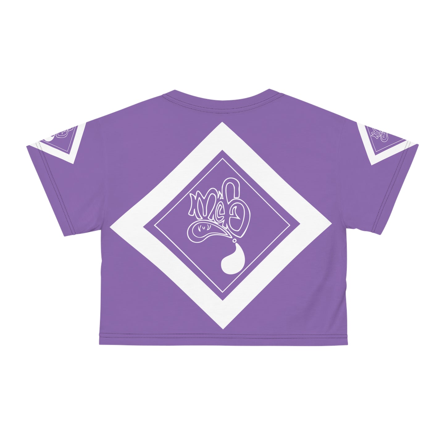 mofo 15star logo diamond combo light purple crop tee