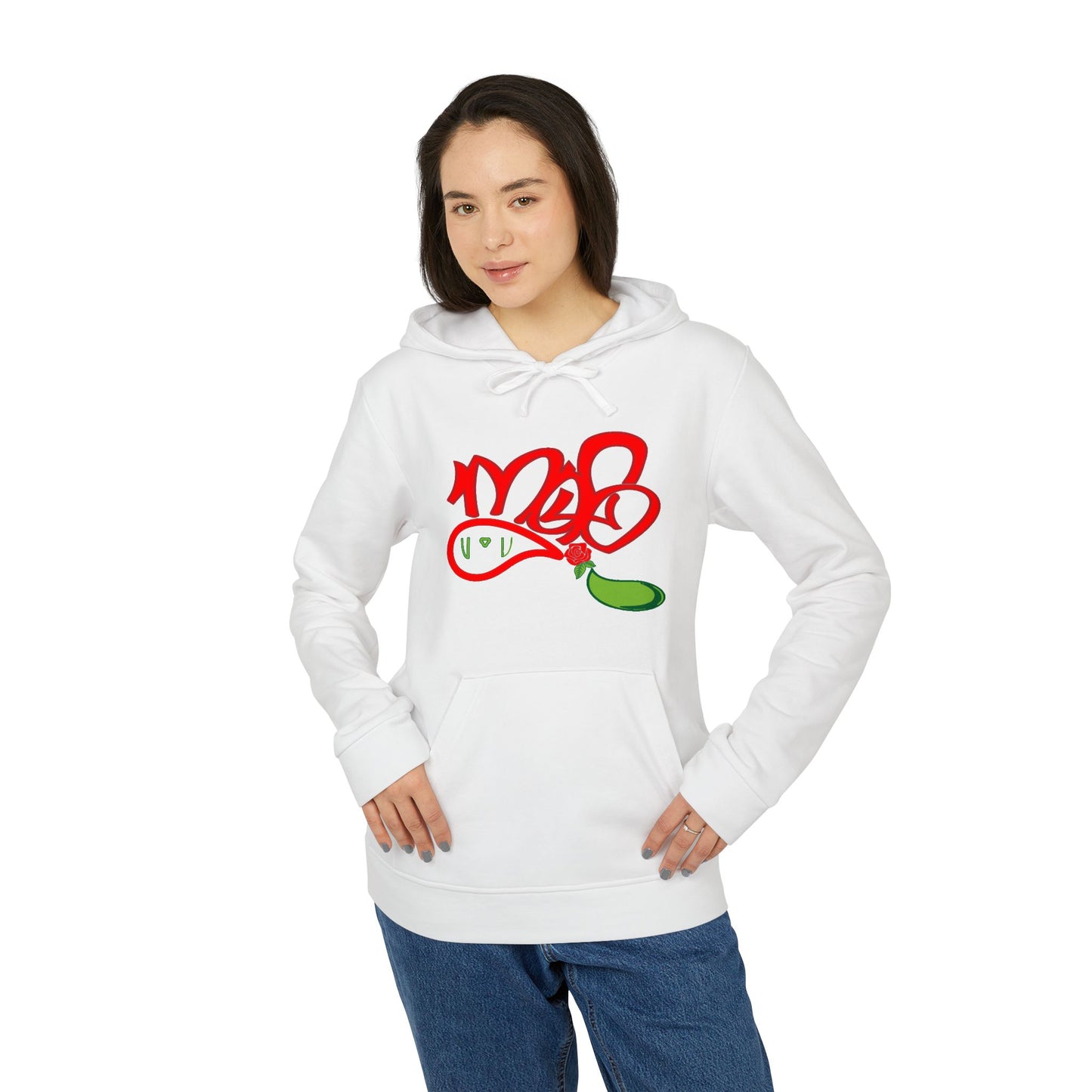 Unisex Fleece Hoodie with Eye-Catching Graphic Design