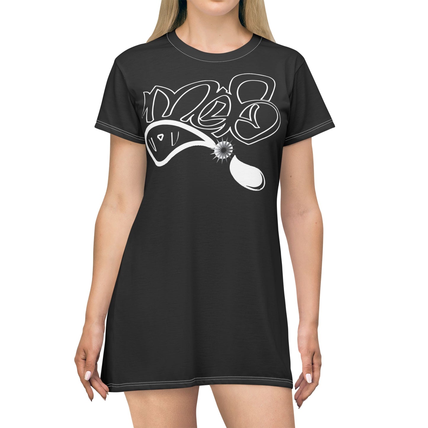 Stylish Graffiti T-Shirt Dress, Streetwear Fashion, Casual Summer Dress, Urban Outfit, Art Inspired Clothing, Perfect Gift, Trendy Outfit