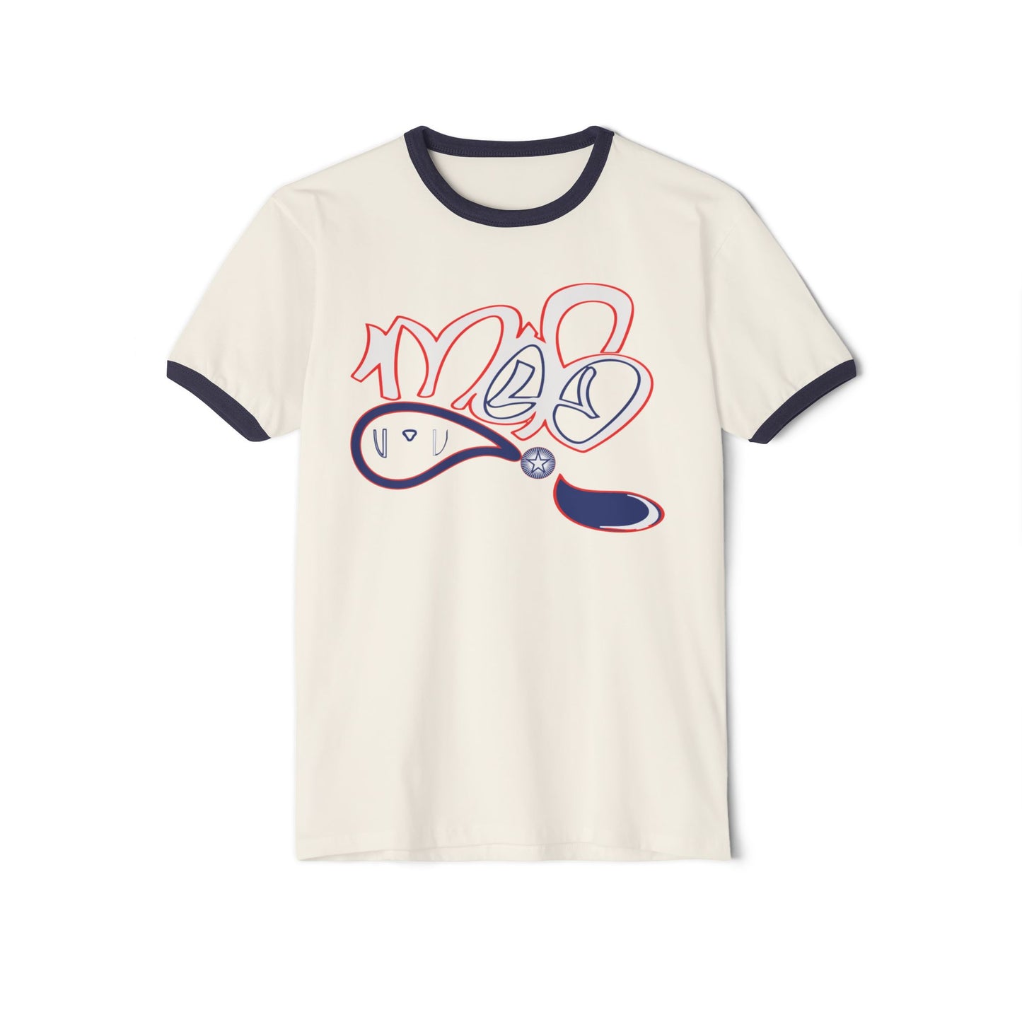Chic Artistic Unisex Cotton Ringer T-Shirt | Casual Wear, Gift Idea, Graphic Tee, Summer Fashion, Vintage Style, Statement Shirt