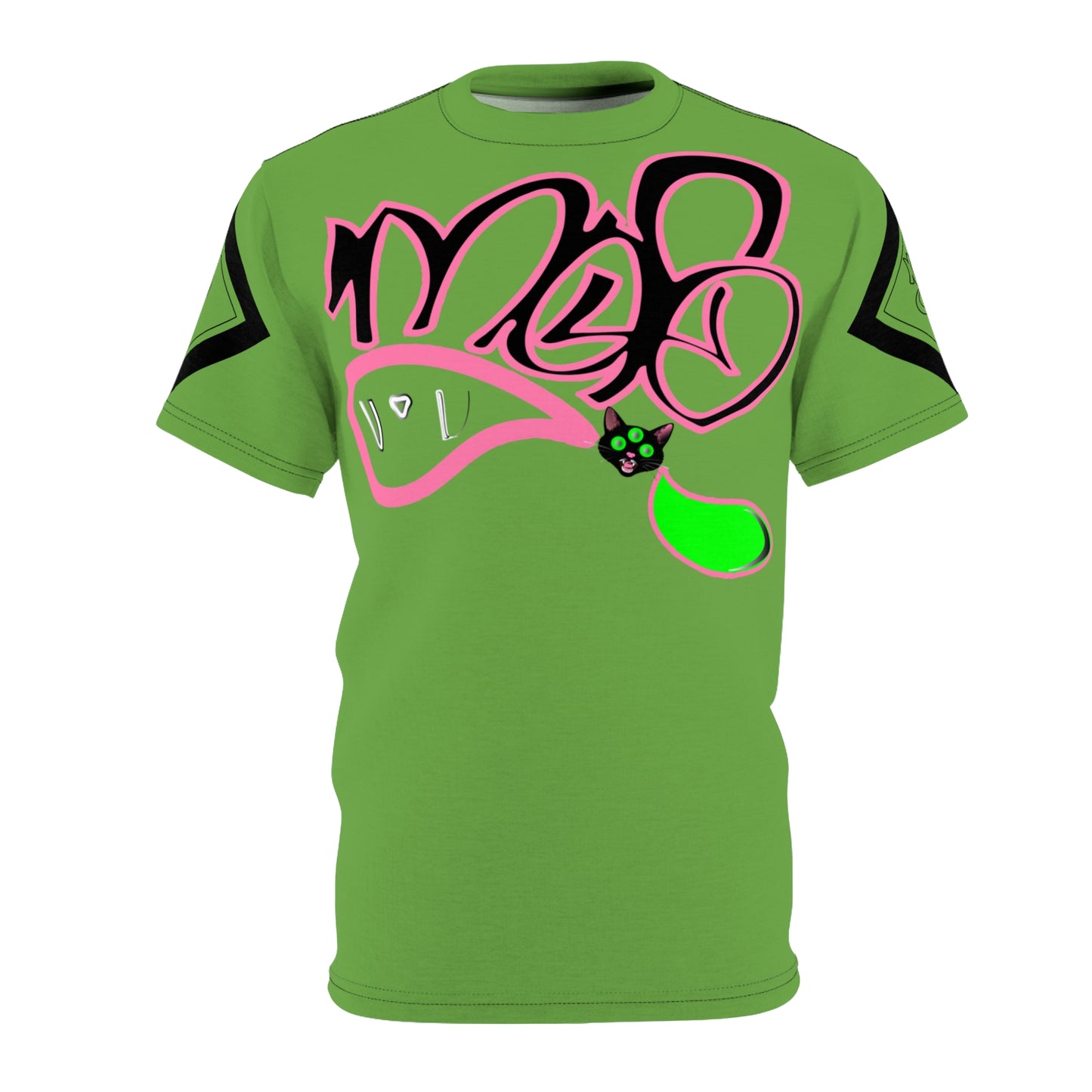 3eyed black cat mofo logo diamond combo green