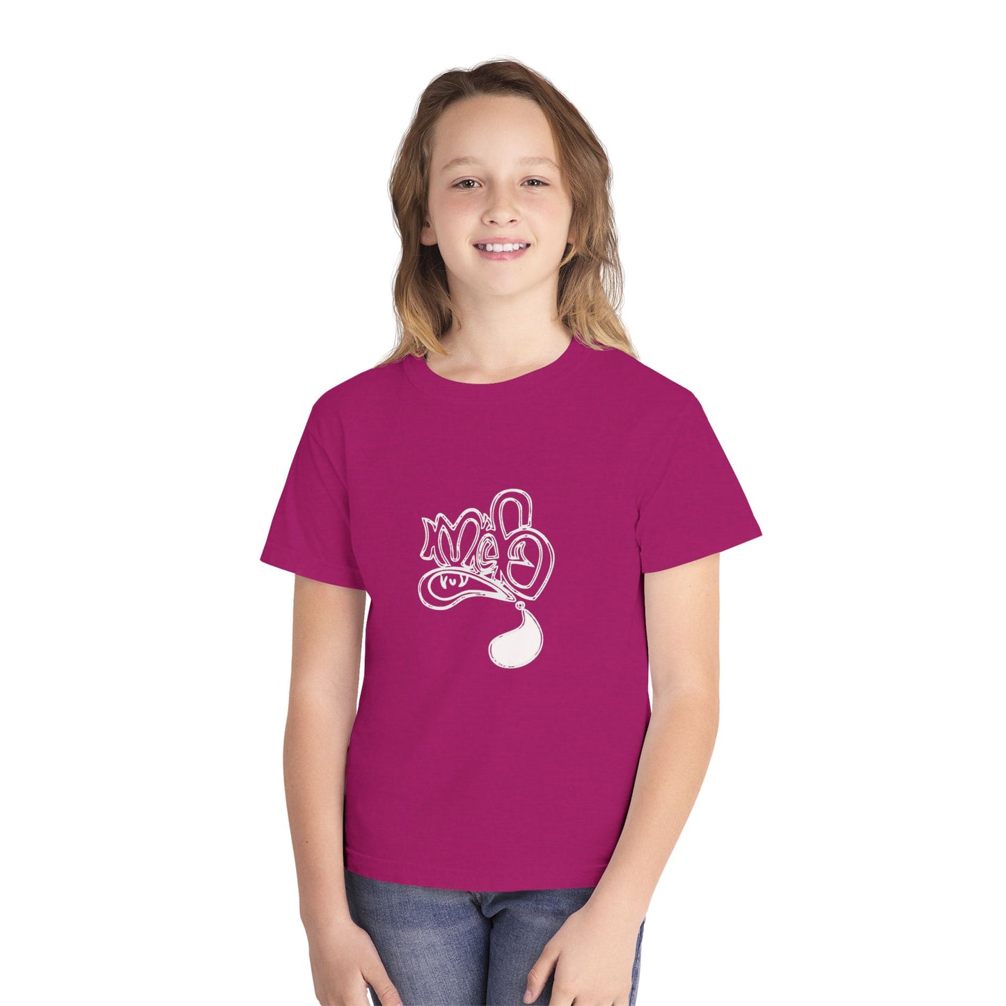 Youth Midweight Tee with Artistic Design, Comfortable Stylish Youth Shirt, Summer Wear, Gift for Kids, Casual Outfit