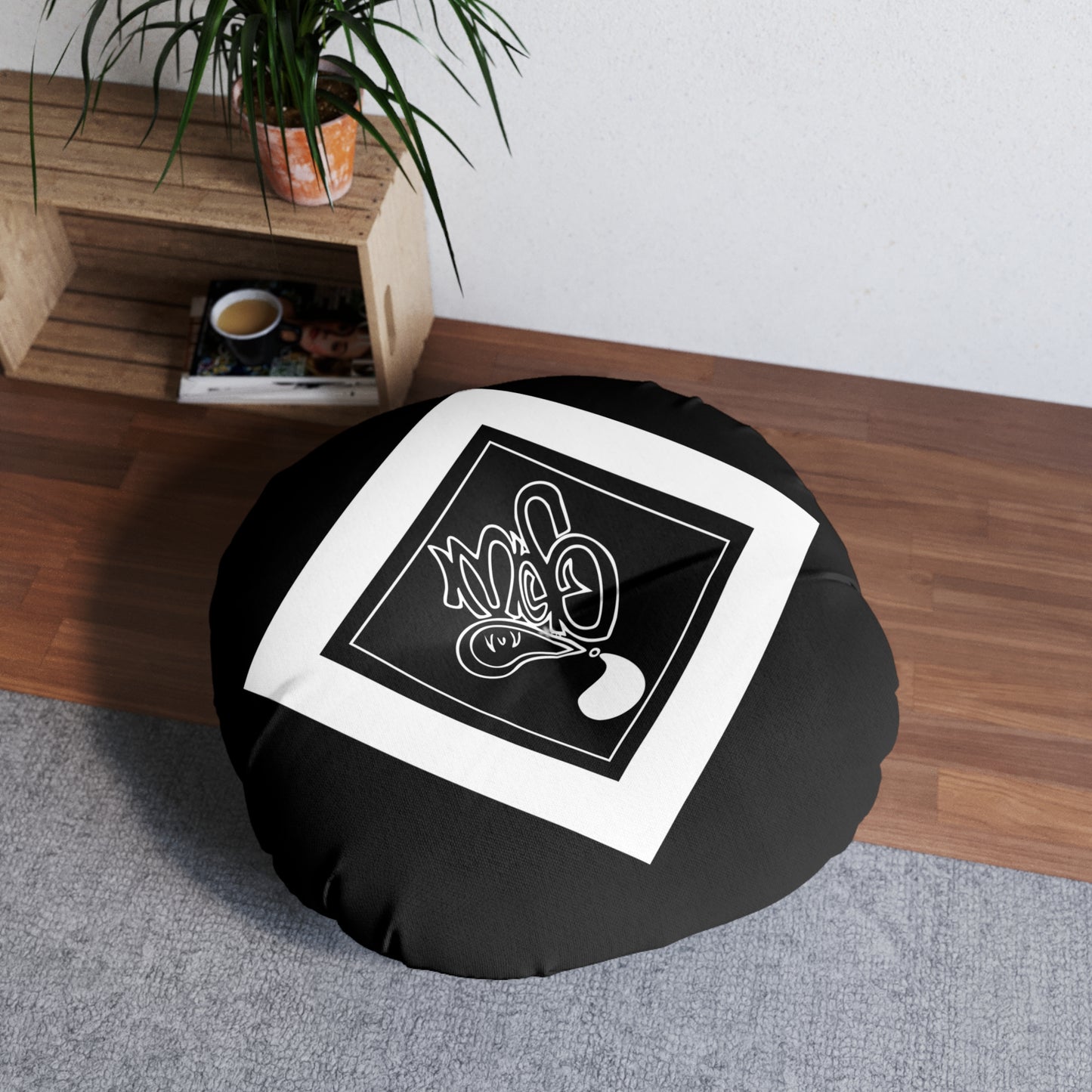 Chic Round Tufted Floor Pillow for Cozy Spaces, Modern Home Decor, Boho Accent, Living Room Cushion, Stylish Floor Seating