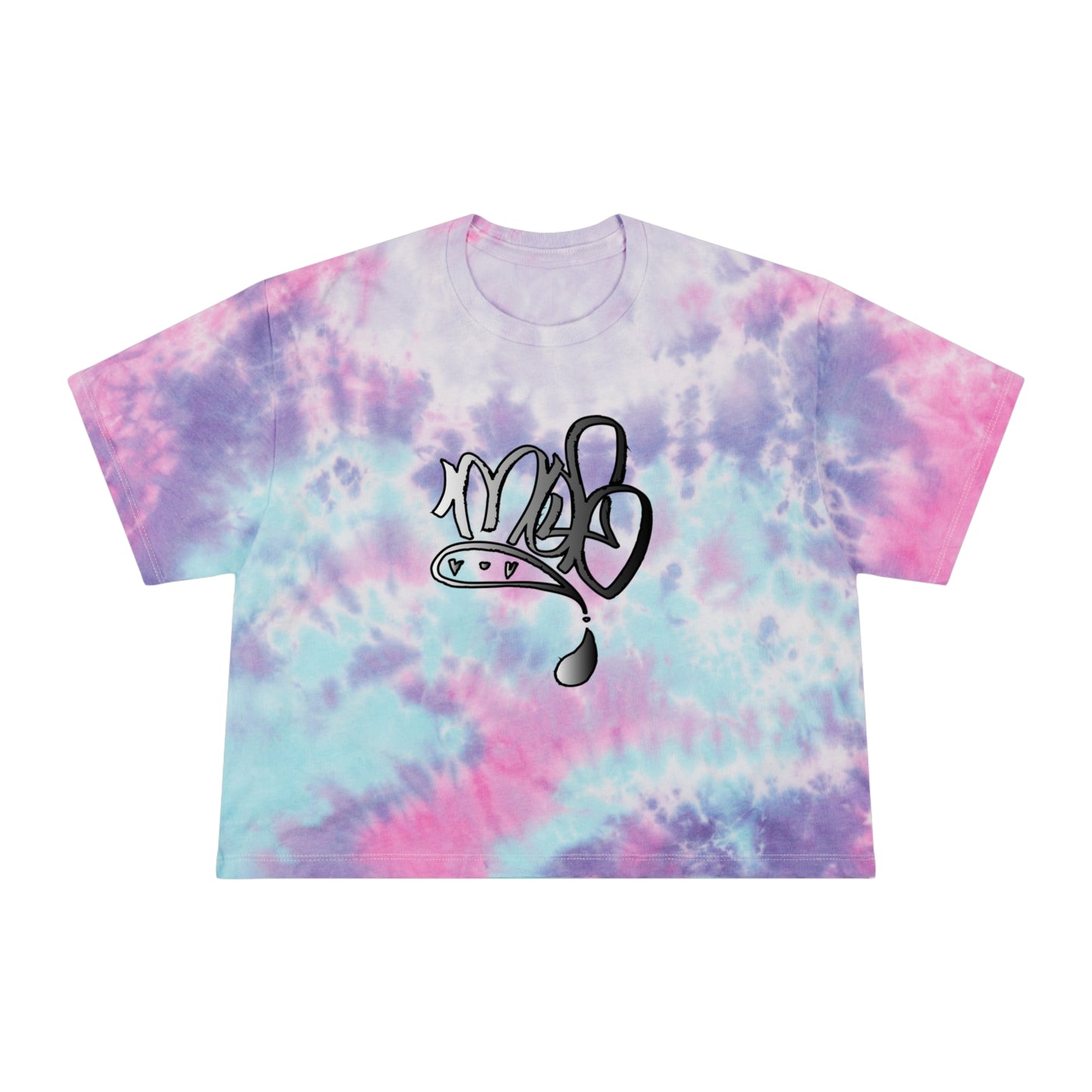 Tie-Dye Crop Tee — silver mofo logo