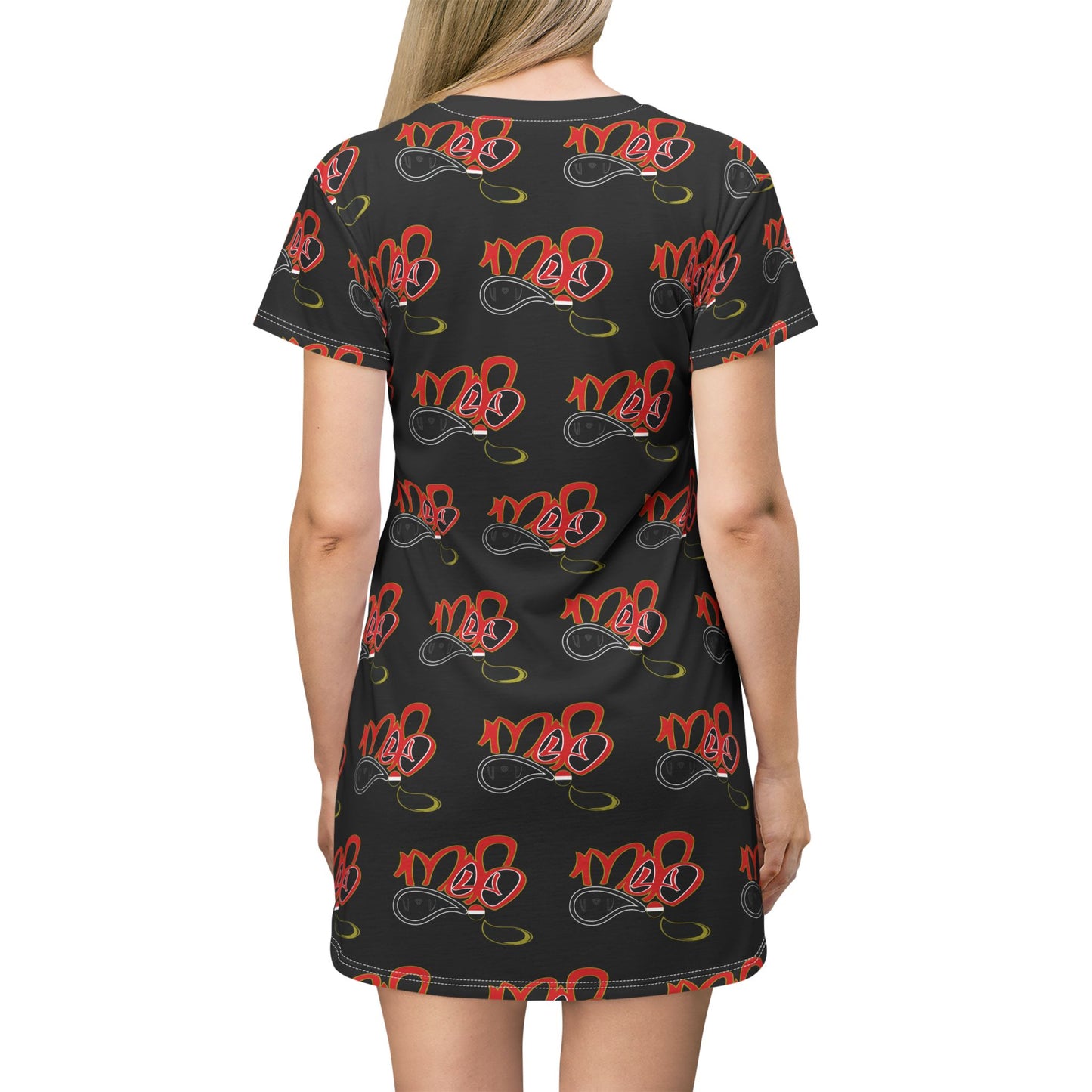 Stylish Graphic T-Shirt Dress, Trendy Casual Wear, Perfect for Summer, Music Festivals, Everyday Style, Unique Gift Idea