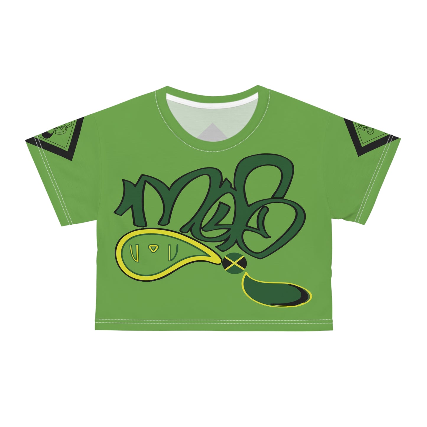 jamaica mofo logo diamond combo crop tee