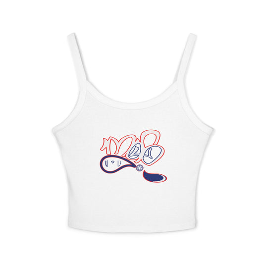 Chic Women's Spaghetti Strap Tank Top with Playful Design, Summer Essential, Beachwear, Casual Layering, Birthday Gift, Festival Fashion