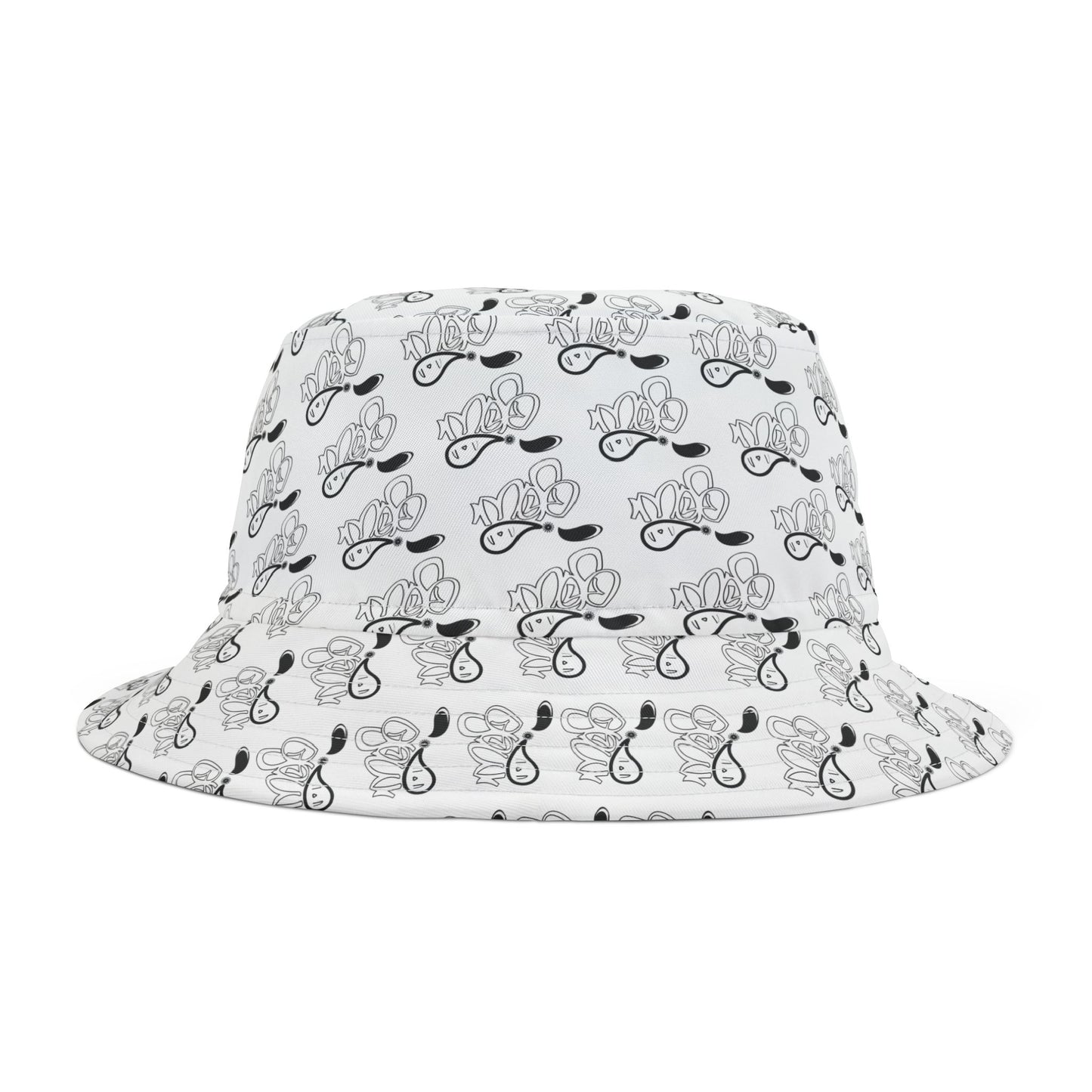 Trendy AOP Bucket Hat for Music Lovers, Sunglasses Bucket Hat, Summer Accessory, Festival Style, Great for Vacations and Outdoor Fun