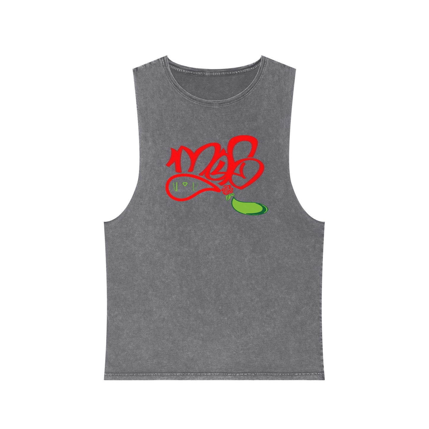 Stylish Stonewash Tank Top with Artistic Design, Casual Summer Wear, Trendy Fashion, Urban Outfit, Gift for Him/Her