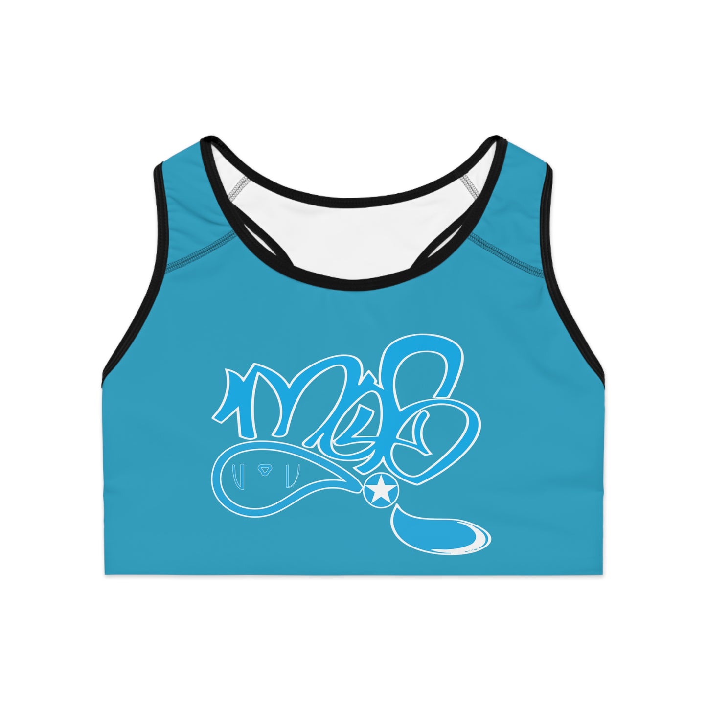 Trendy Sports Bra with Cool Graffiti Design, Athletic Bra, Workout Gear, Activewear, Fitness Apparel, Yoga Top