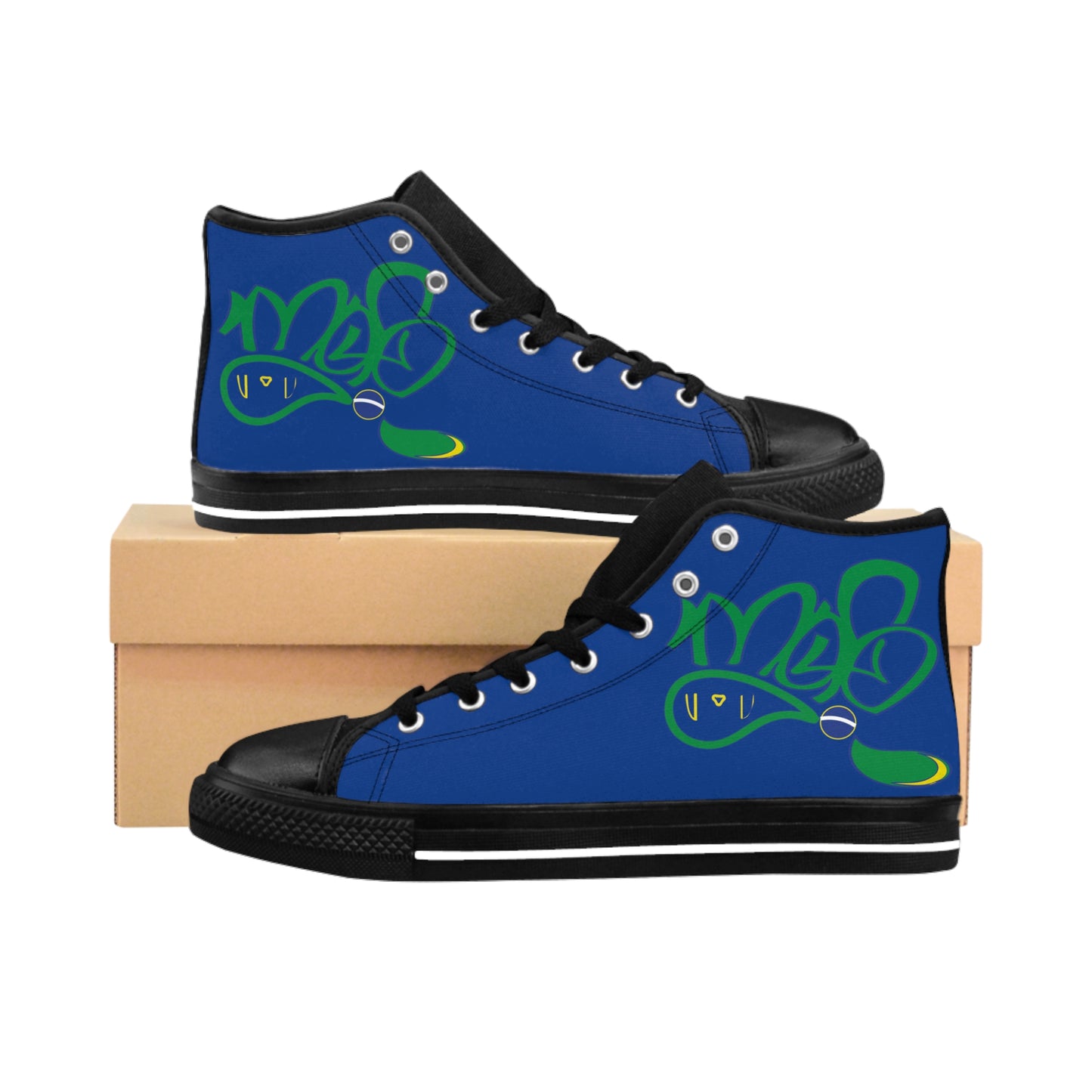Stylish High-Top Sneakers, Unique Casual Footwear, Graffiti-Inspired Kicks, Gifts for Sneaker Lovers, Modern Streetwear Shoe