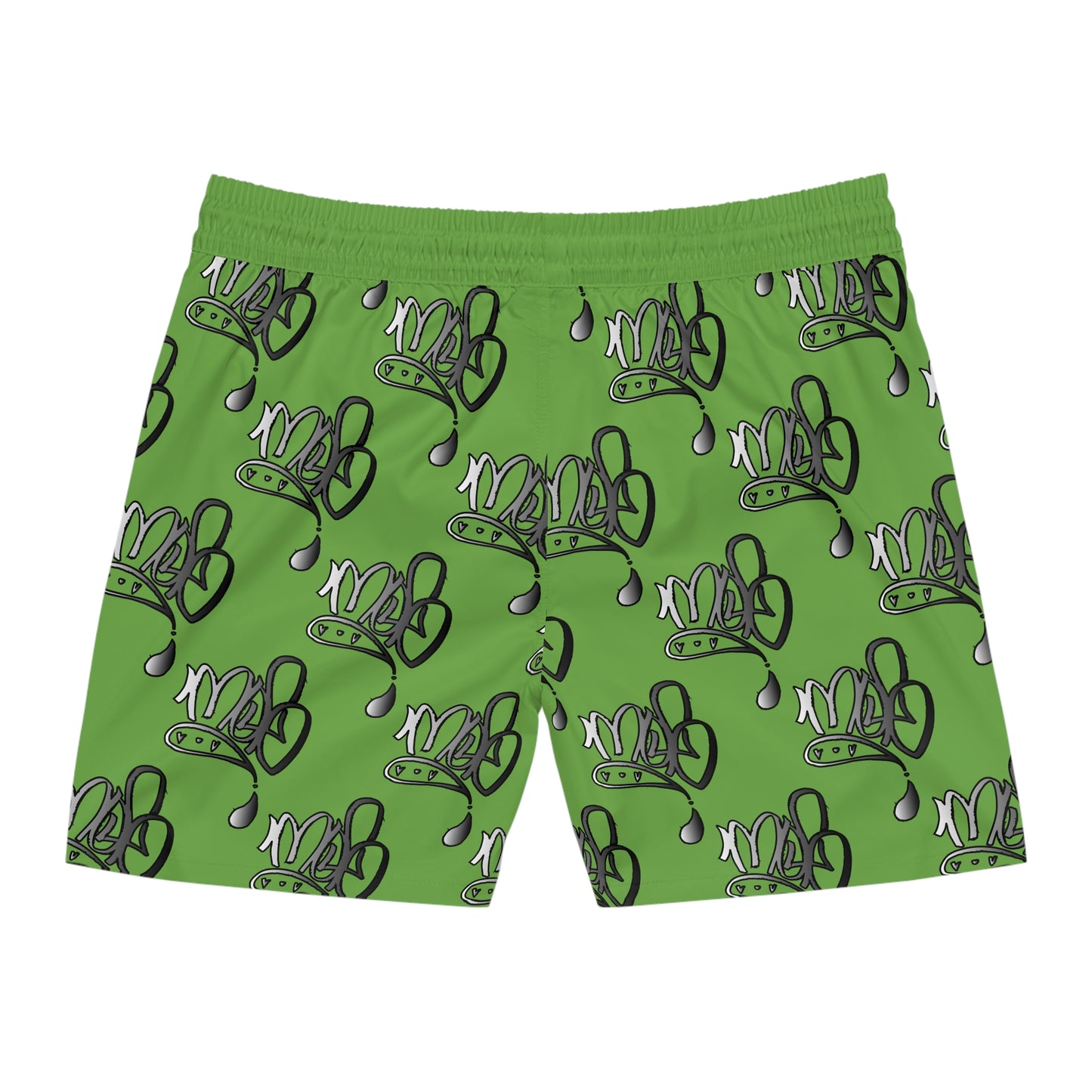 Aop mofo logo silver light green swim shorts