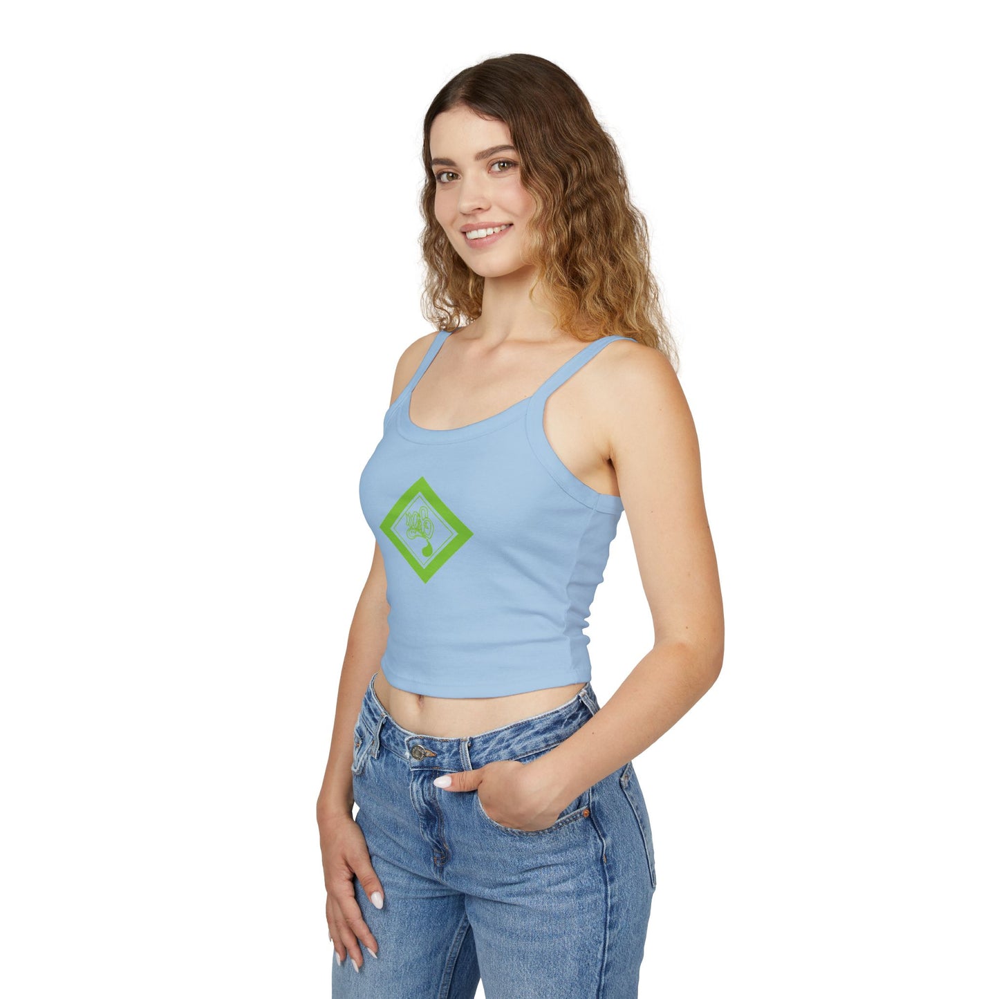 Chic Women's Tank Top, Cute Summer Top, Spaghetti Strap Shirt, Graphic Tank, Trendy Casual Wear, Perfect for Festivals