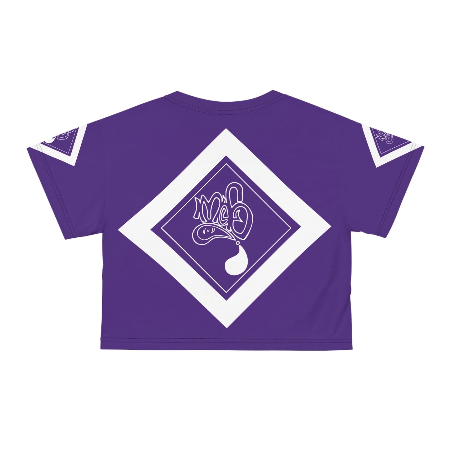 mofo 15star logo diamond combo purple crop tee