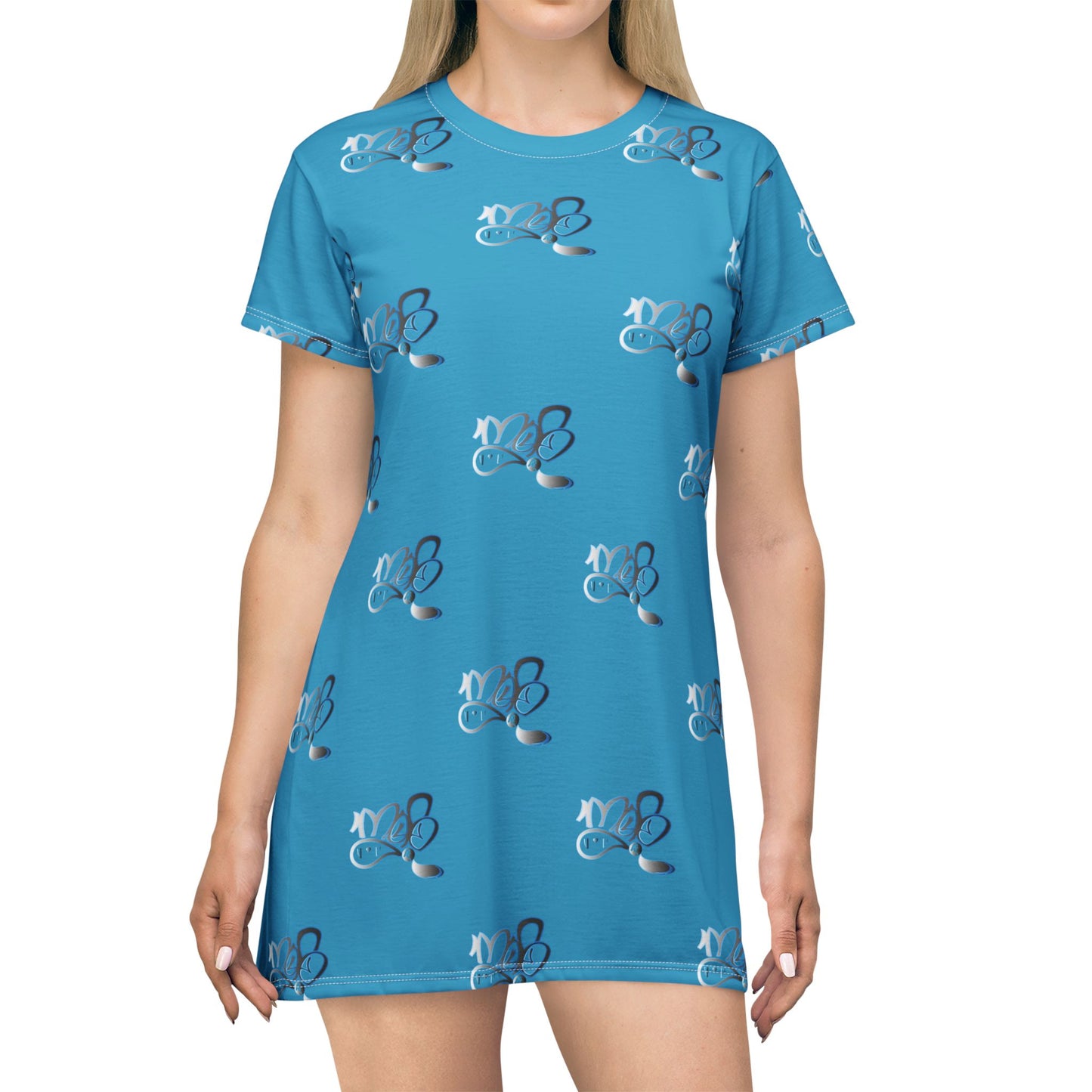 Scissors Pattern T-Shirt Dress for Creative Souls