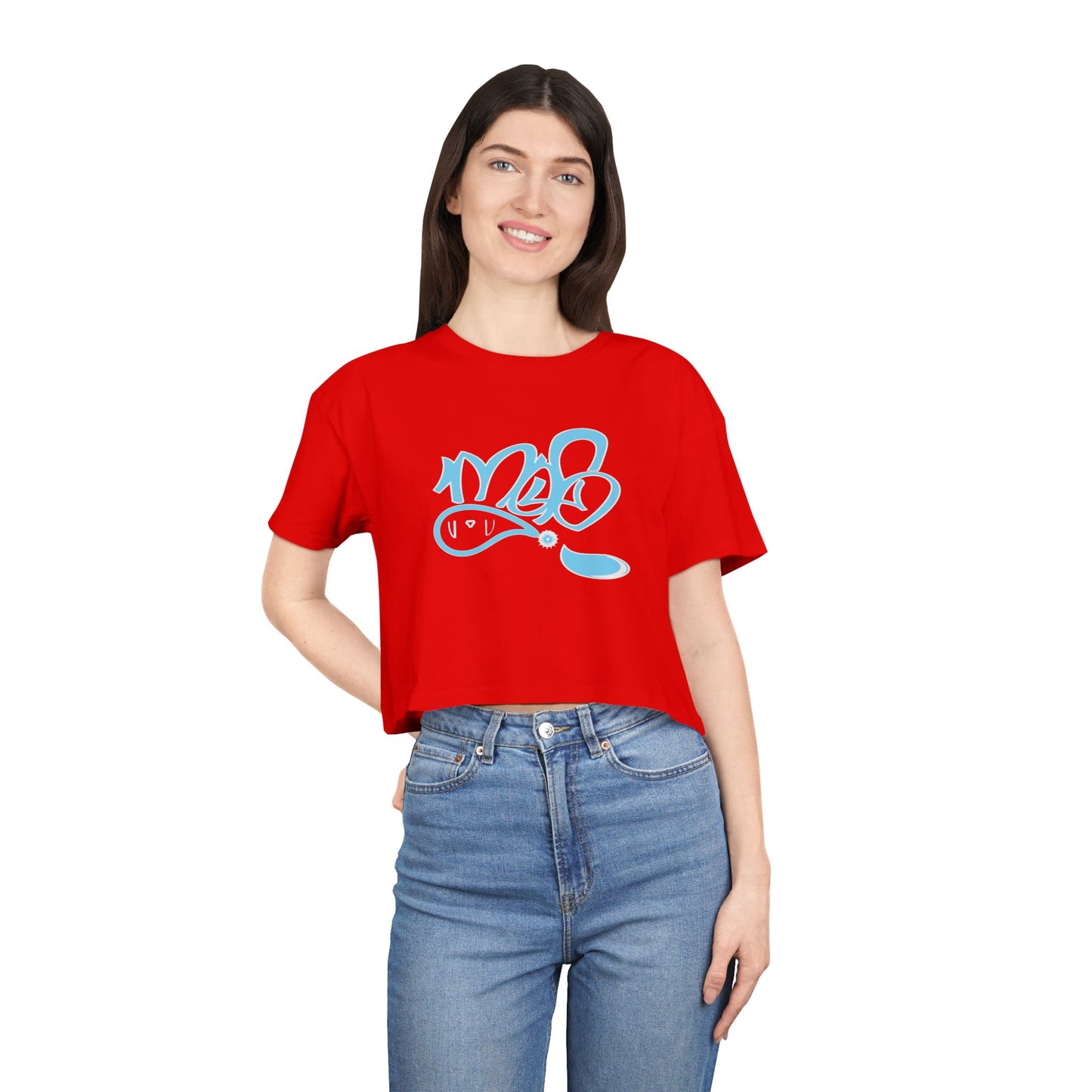 Graffiti-Inspired Women's Crop Tee - Stylish Casual Wear, Streetwear Fashion, Summer Top, Gift for Her, Festival Outfit