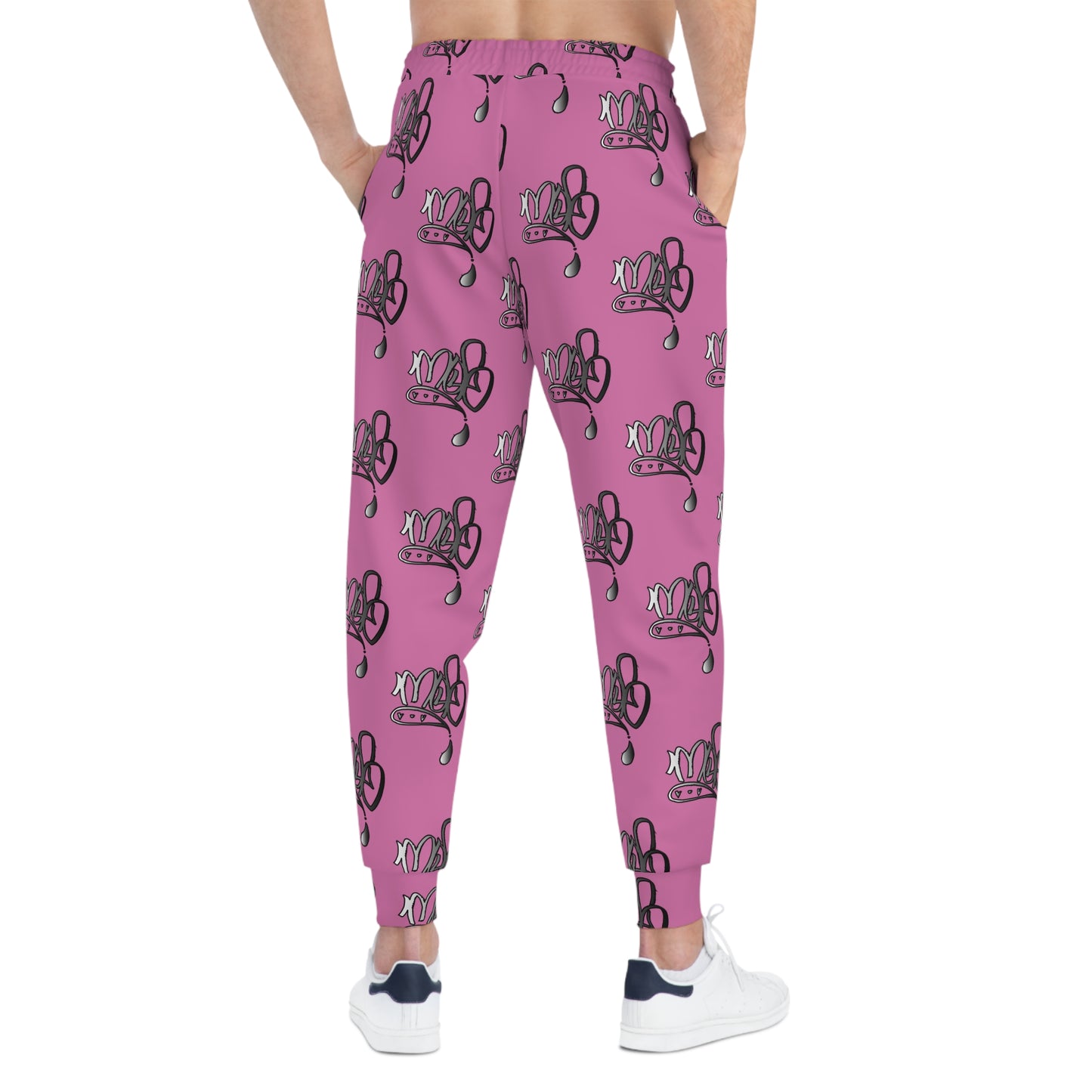 Stylish Athletic Joggers with Fun Pink Design