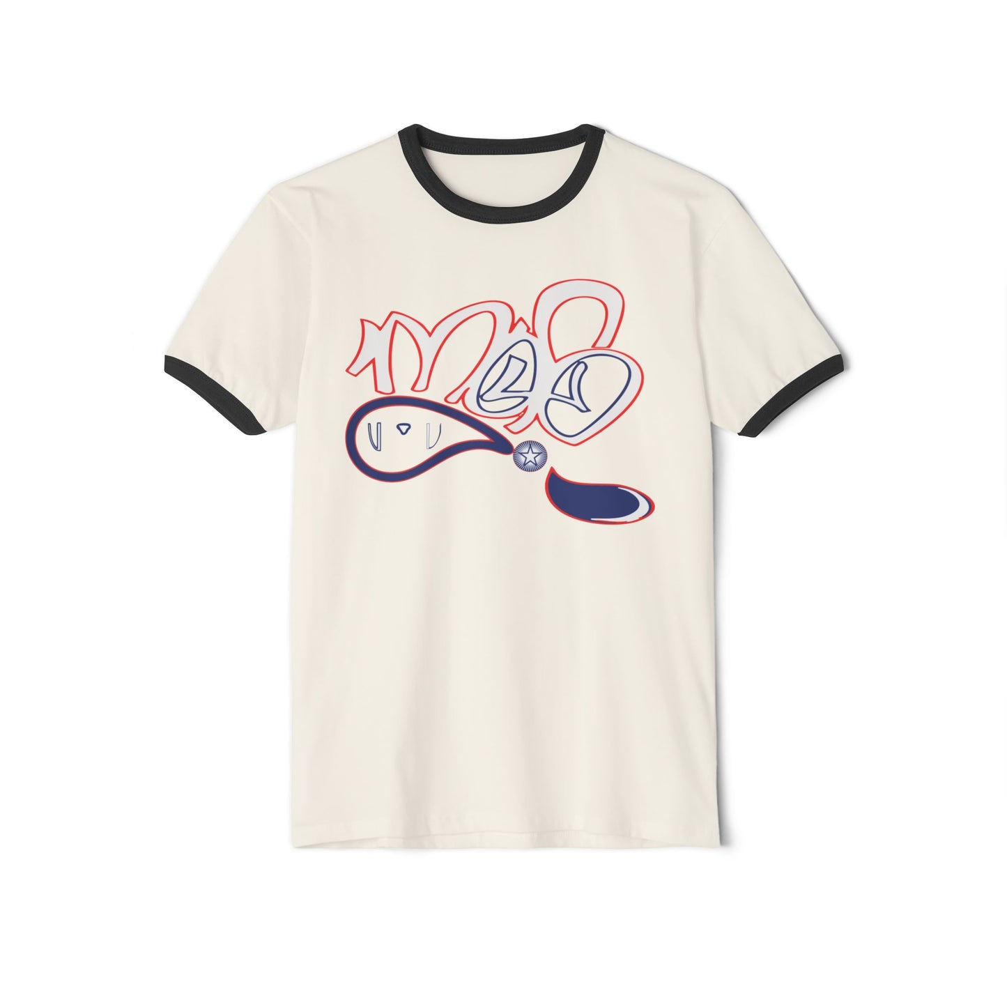 Chic Artistic Unisex Cotton Ringer T-Shirt | Casual Wear, Gift Idea, Graphic Tee, Summer Fashion, Vintage Style, Statement Shirt