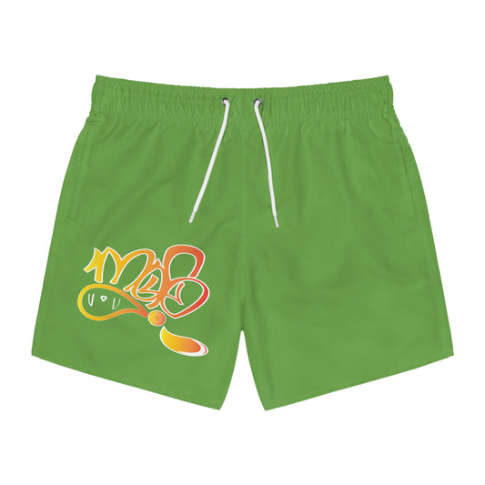 Vibrant Graffiti Swim Trunks, Beachwear for Summer, Swim Shorts for Vacation, Pool Party Essentials, Gift for Him