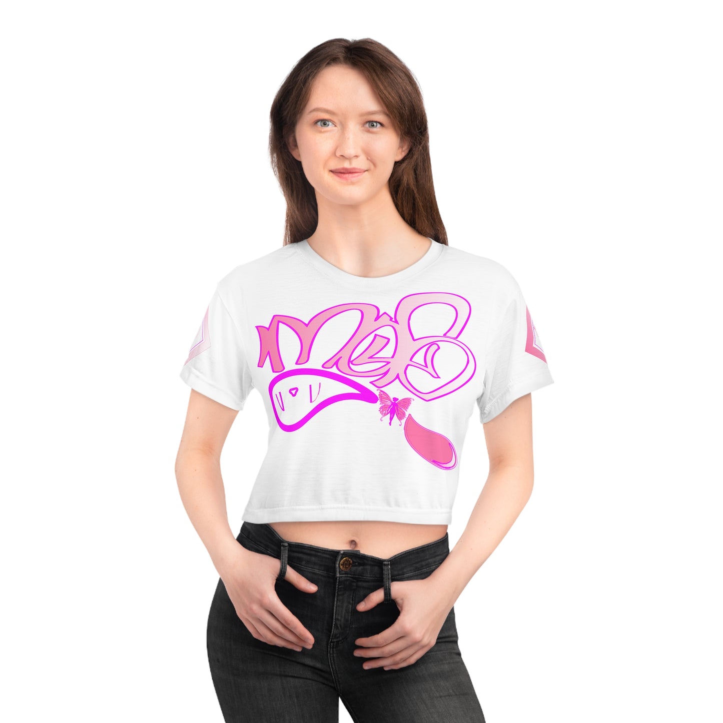 Mofo butterfly fairy diamond combo crop tee