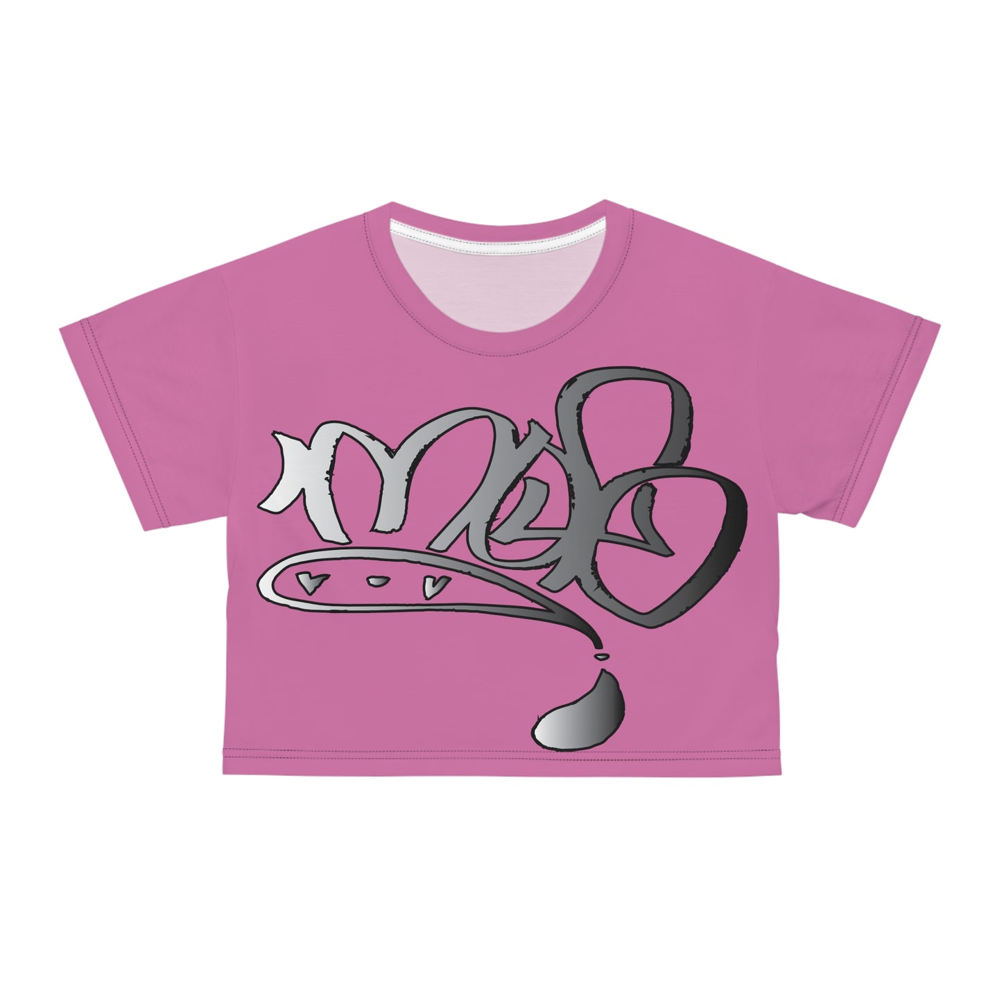 silver mofo logo low crop tee pink