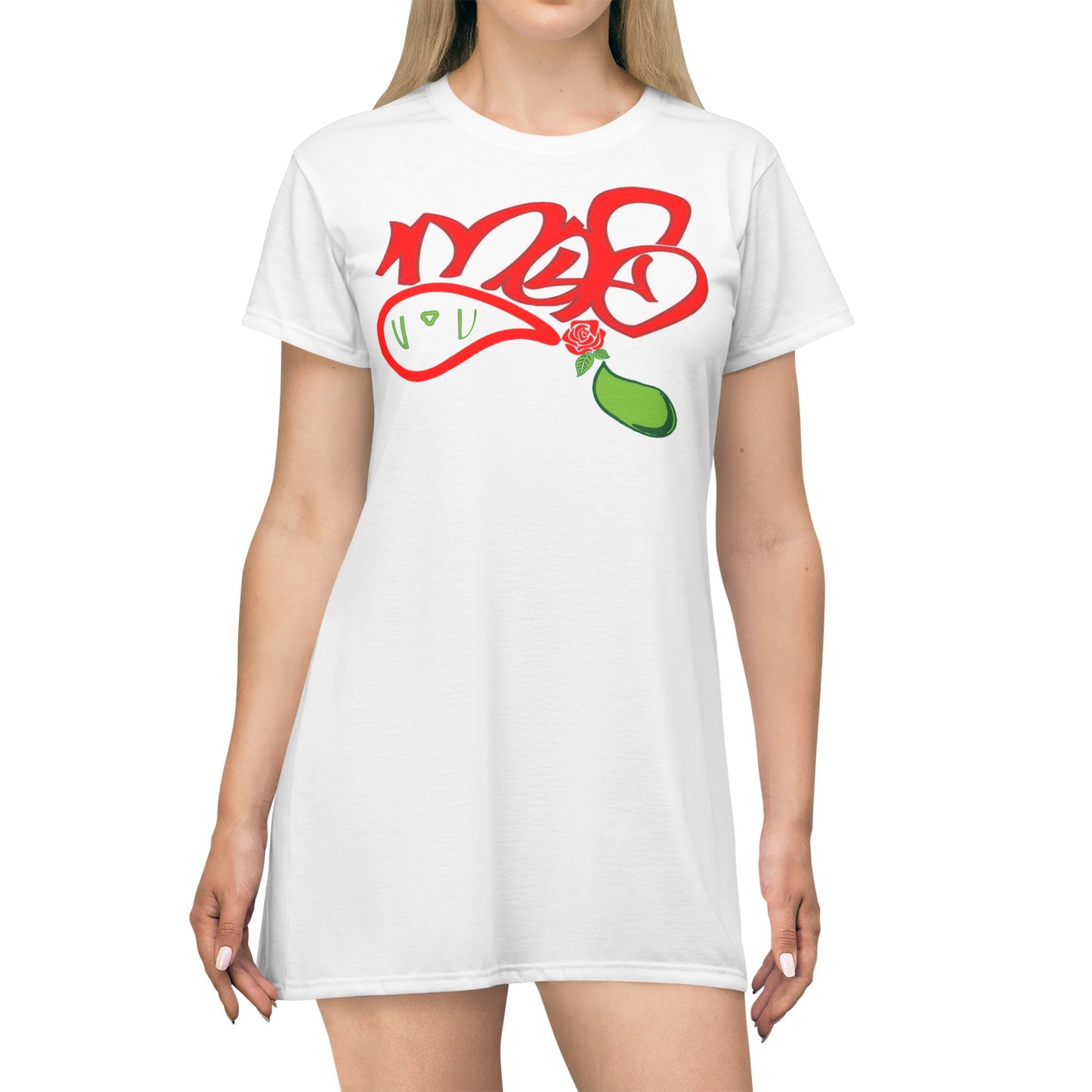 Vibrant Graphic T-Shirt Dress - Casual Chic, Summer Style, Festive Wear, Gift for Her, Everyday Comfort