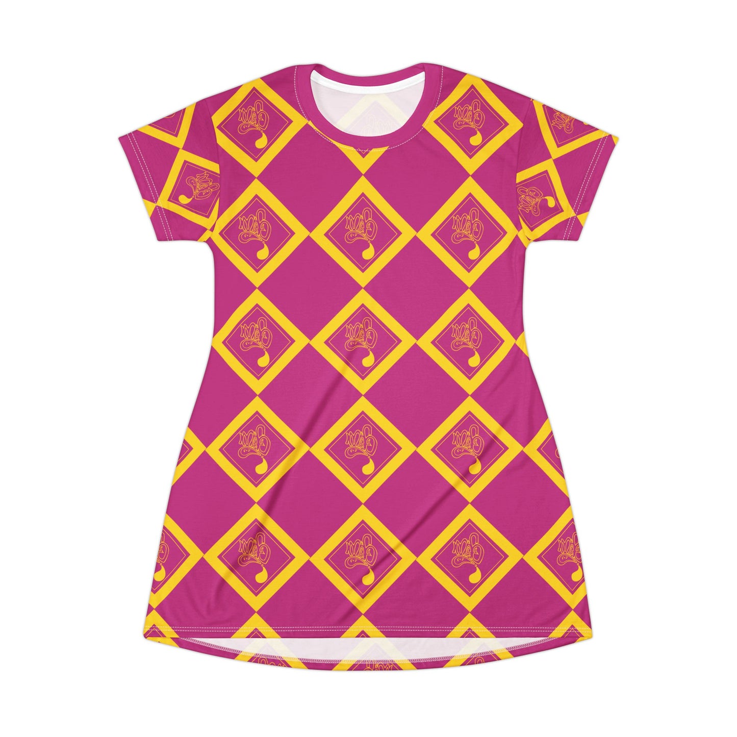 Vibrant Patterned T-Shirt Dress, Casual Summer Dress, Women's Fashion, Weekend Wear, Festival Outfit, Unique Gift Idea