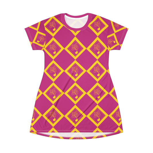 Vibrant Patterned T-Shirt Dress, Casual Summer Dress, Women's Fashion, Weekend Wear, Festival Outfit, Unique Gift Idea