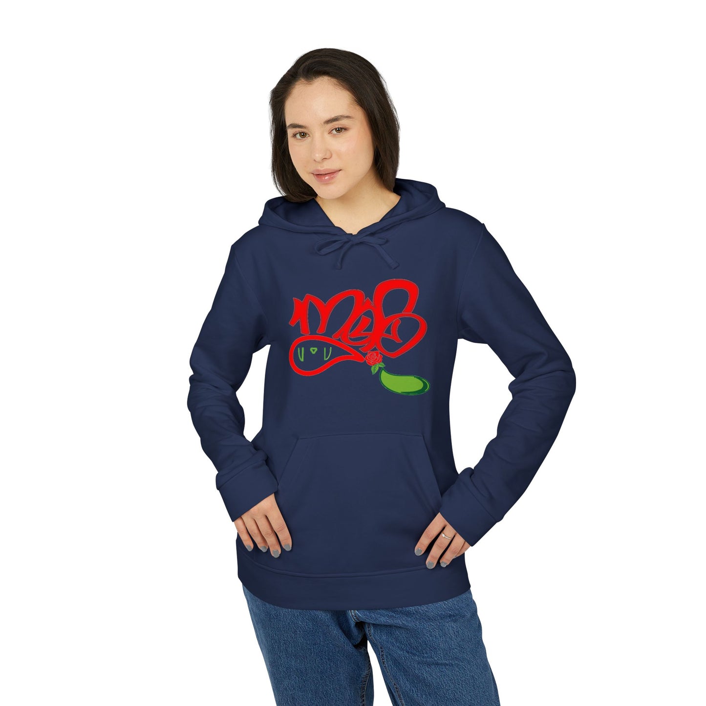 Unisex Fleece Hoodie with Eye-Catching Graphic Design