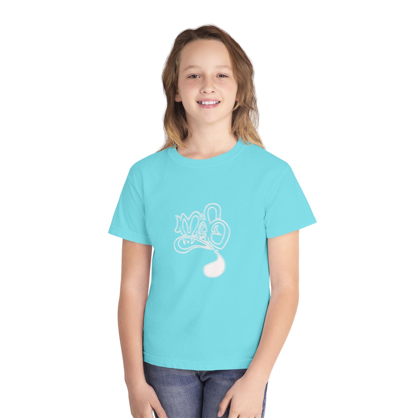 Youth Midweight Tee with Artistic Design, Comfortable Stylish Youth Shirt, Summer Wear, Gift for Kids, Casual Outfit