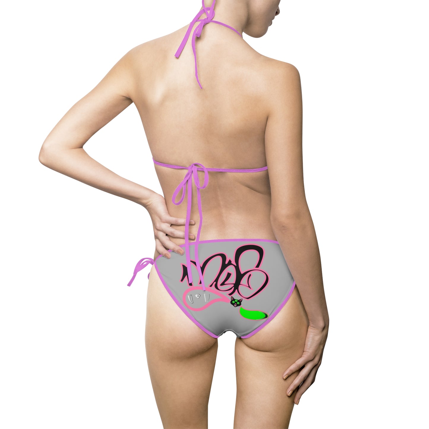 mofo three eyed black cat diamond combo bikini