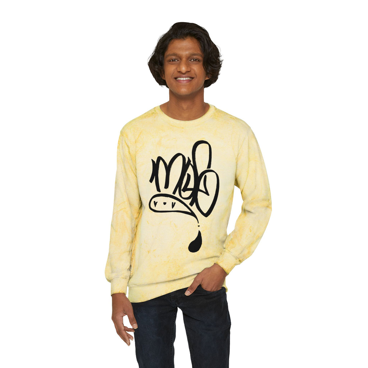 mofo logo black on Tie-Dye Streetwear sweat shirt