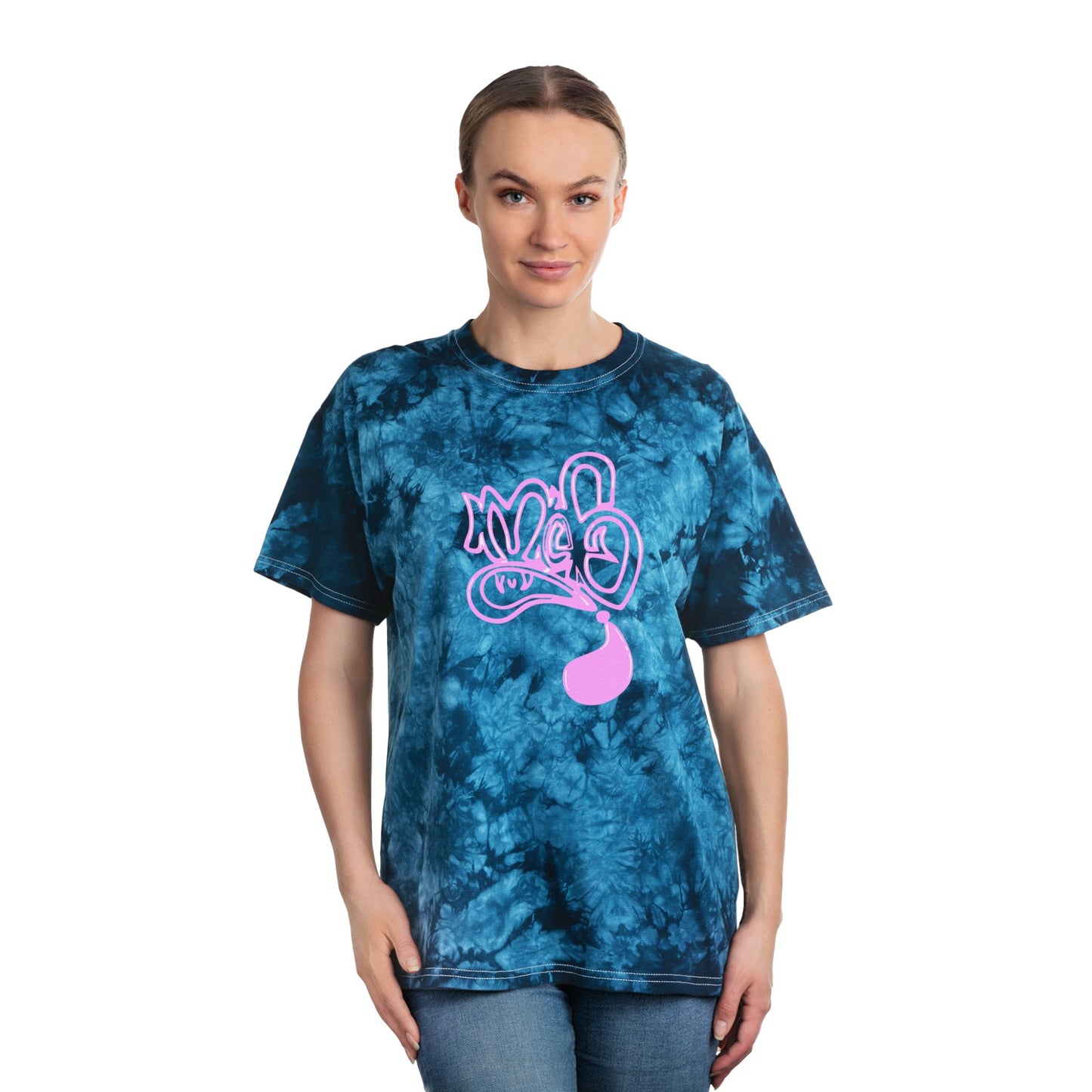 Crystal Tie-Dye Tee, Unisex Summer T-Shirt, Retro Fashion Top, Handmade Boho Shirt, Festival Wear, Gift for Art Lovers