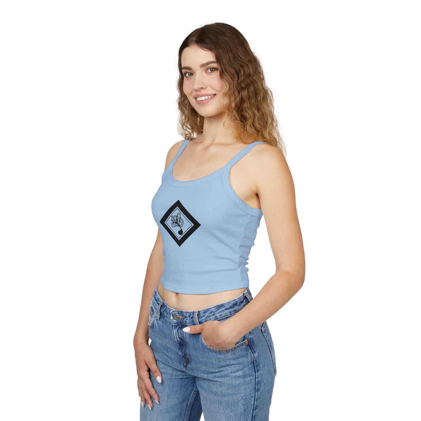 Stylish Women's Spaghetti Strap Tank Top, Casual Summer Wear, Trendy Apparel, Perfect for Festivals and Vacations, Graphic Design Tank